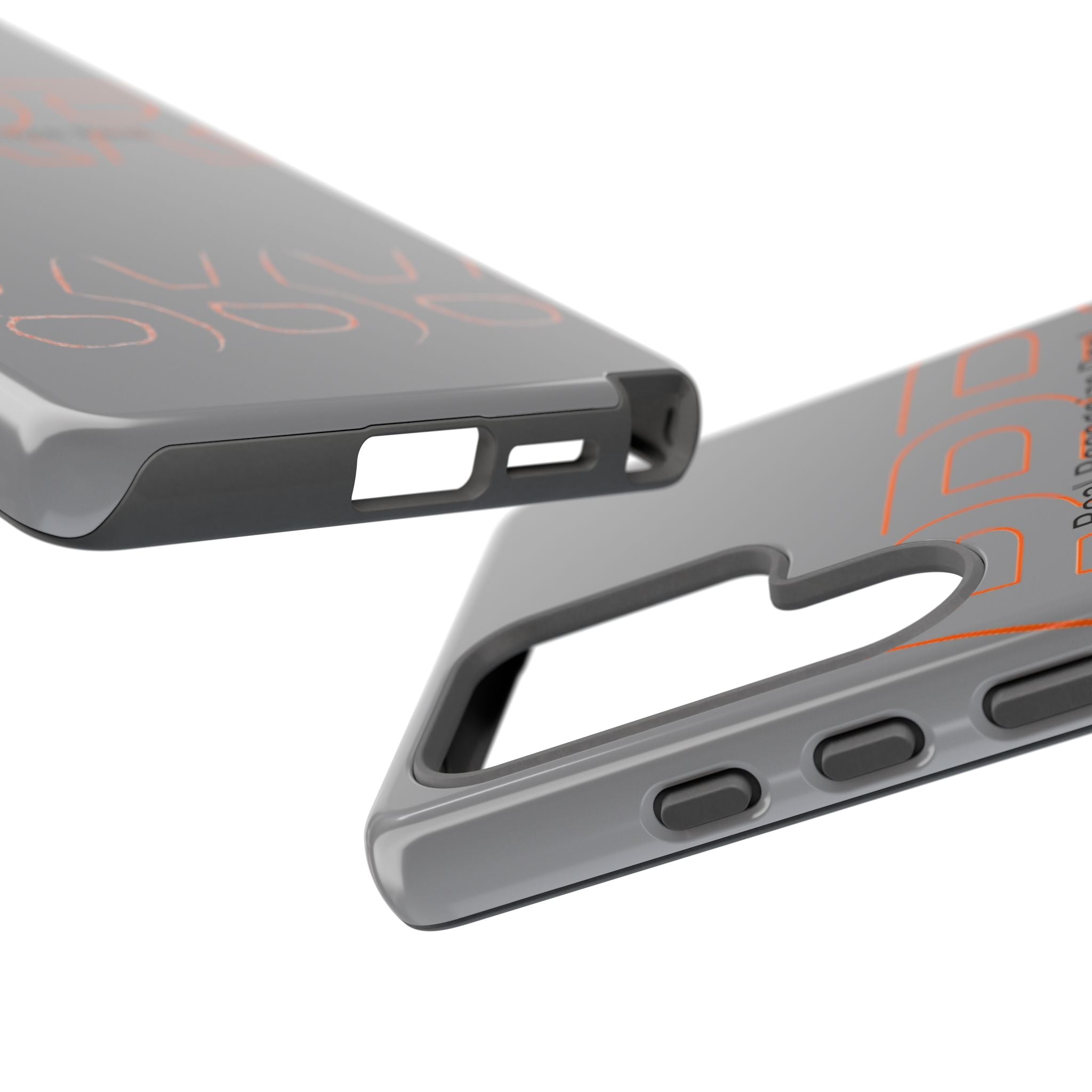 Tough Cases — 'Real Recognize Real' Protective Phone Case (Gray, Retro Outline Design)