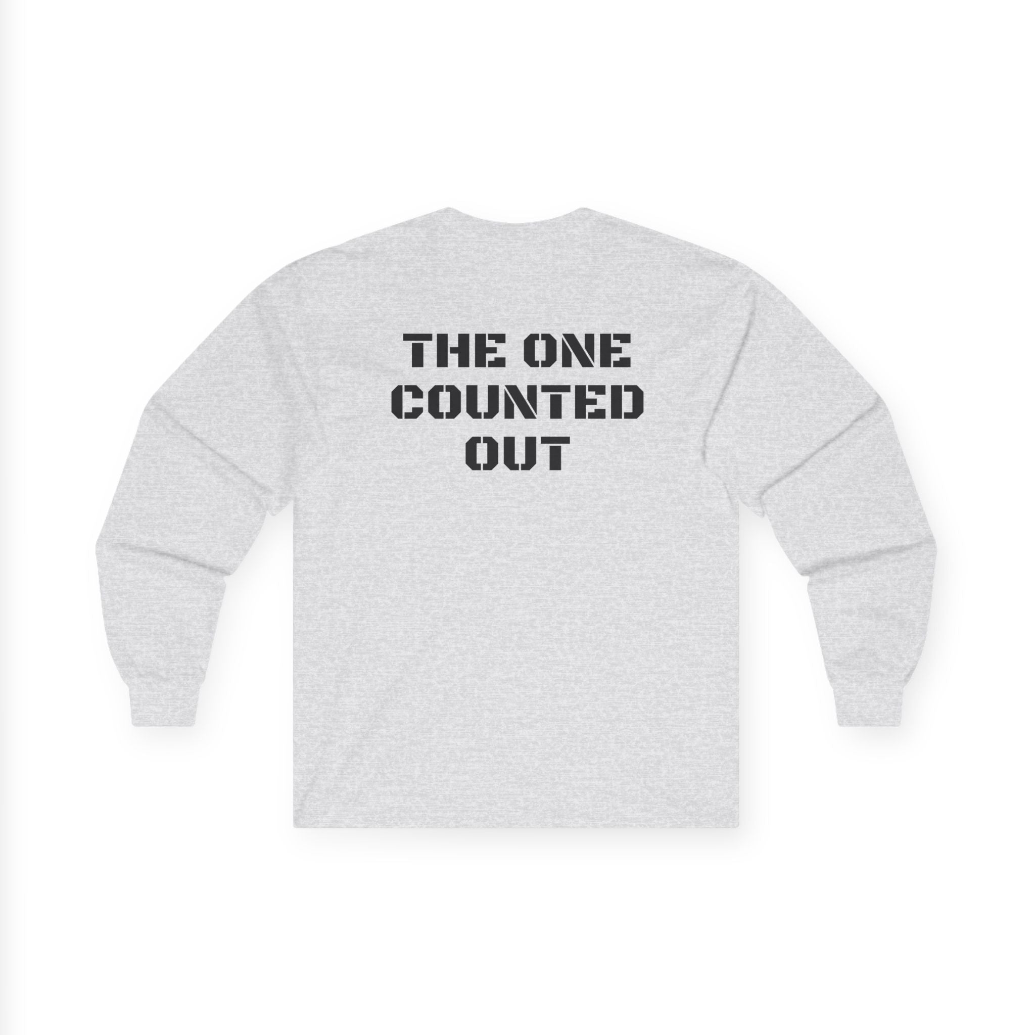 Long Sleeve Tee — 'Black Sheep' Graphic with 'The One Counted Out' Back Text