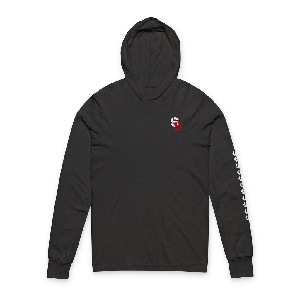Street Scholar Hooded Long Sleeve Tee — Graphic Logo & Sleeve Print