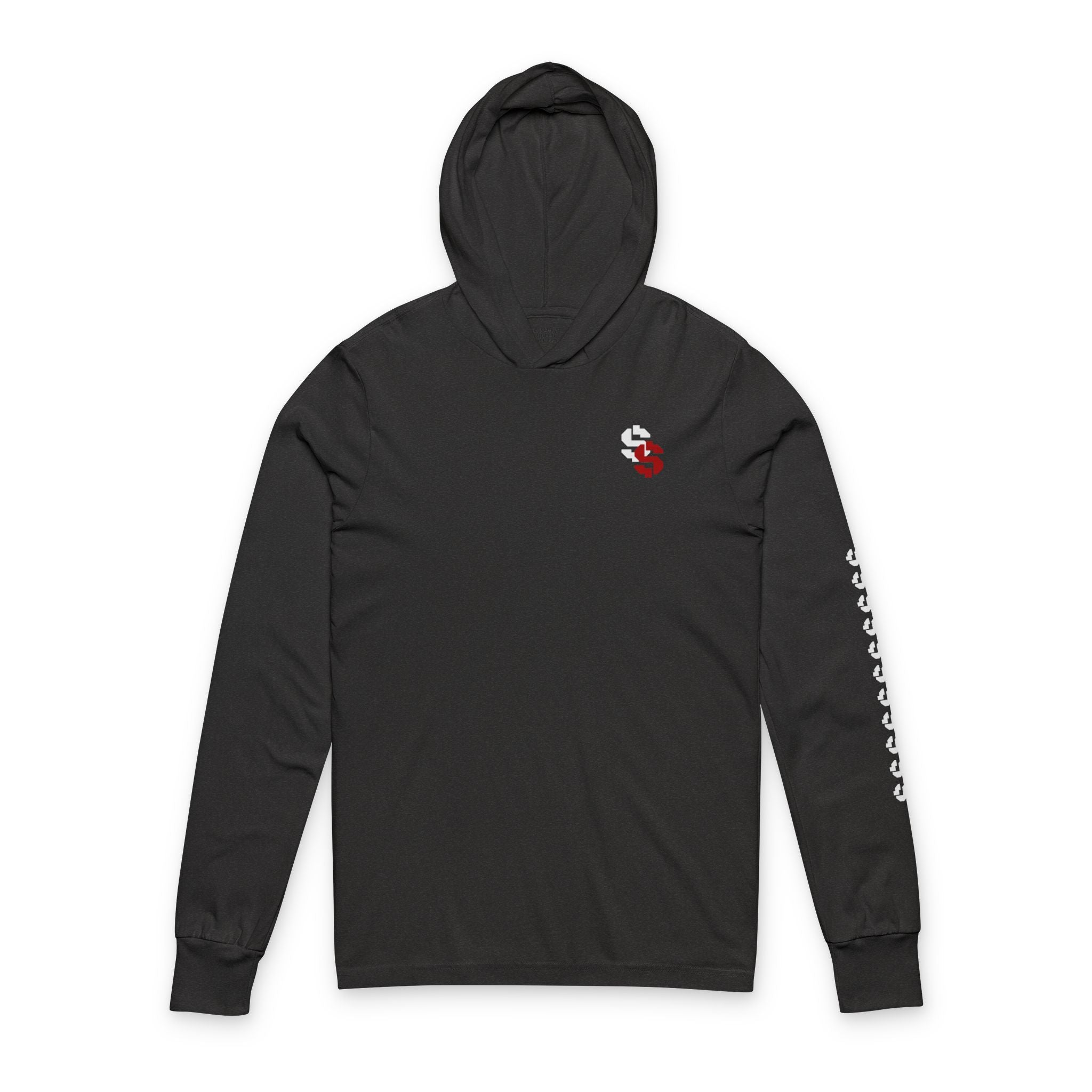 Street Scholar Hooded Long Sleeve Tee — Graphic Logo & Sleeve Print