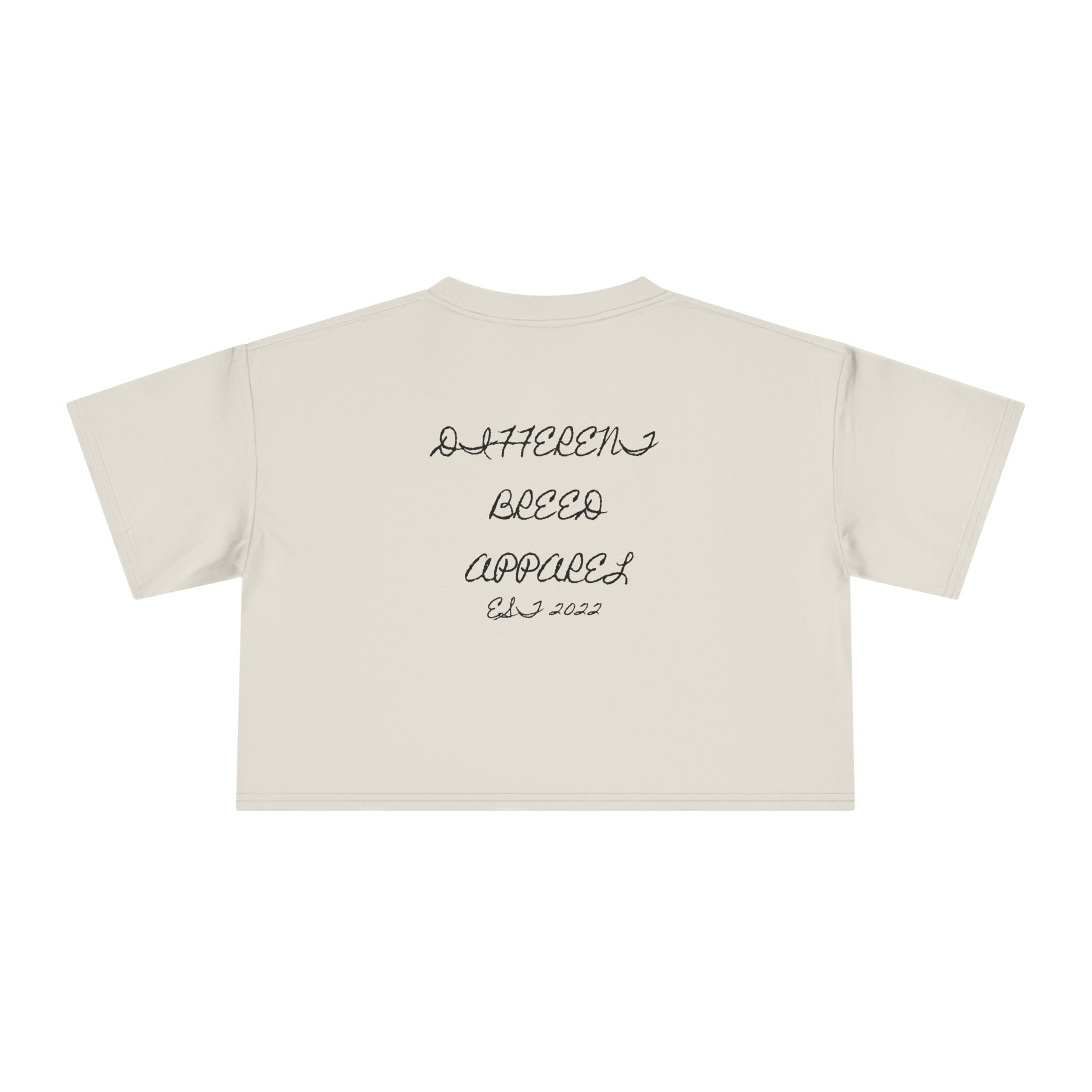 Crop Tee — Minimal Script "07" Front with Script Back Text