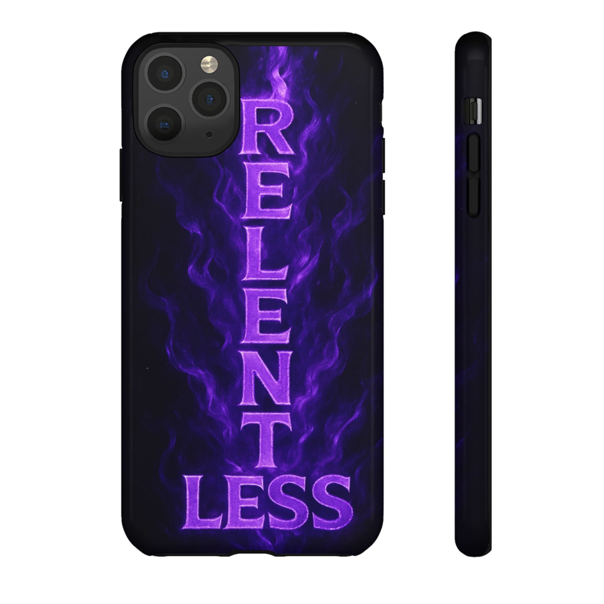 Relentless Purple Flame Phone Case — Tough Protective iPhone Cover