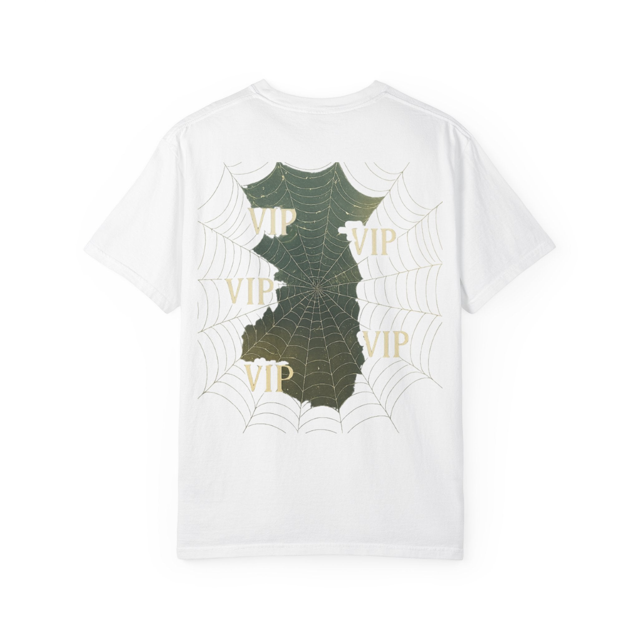 VIP Spiderweb Graphic T-Shirt — Front Chest Logo & Back Web Design