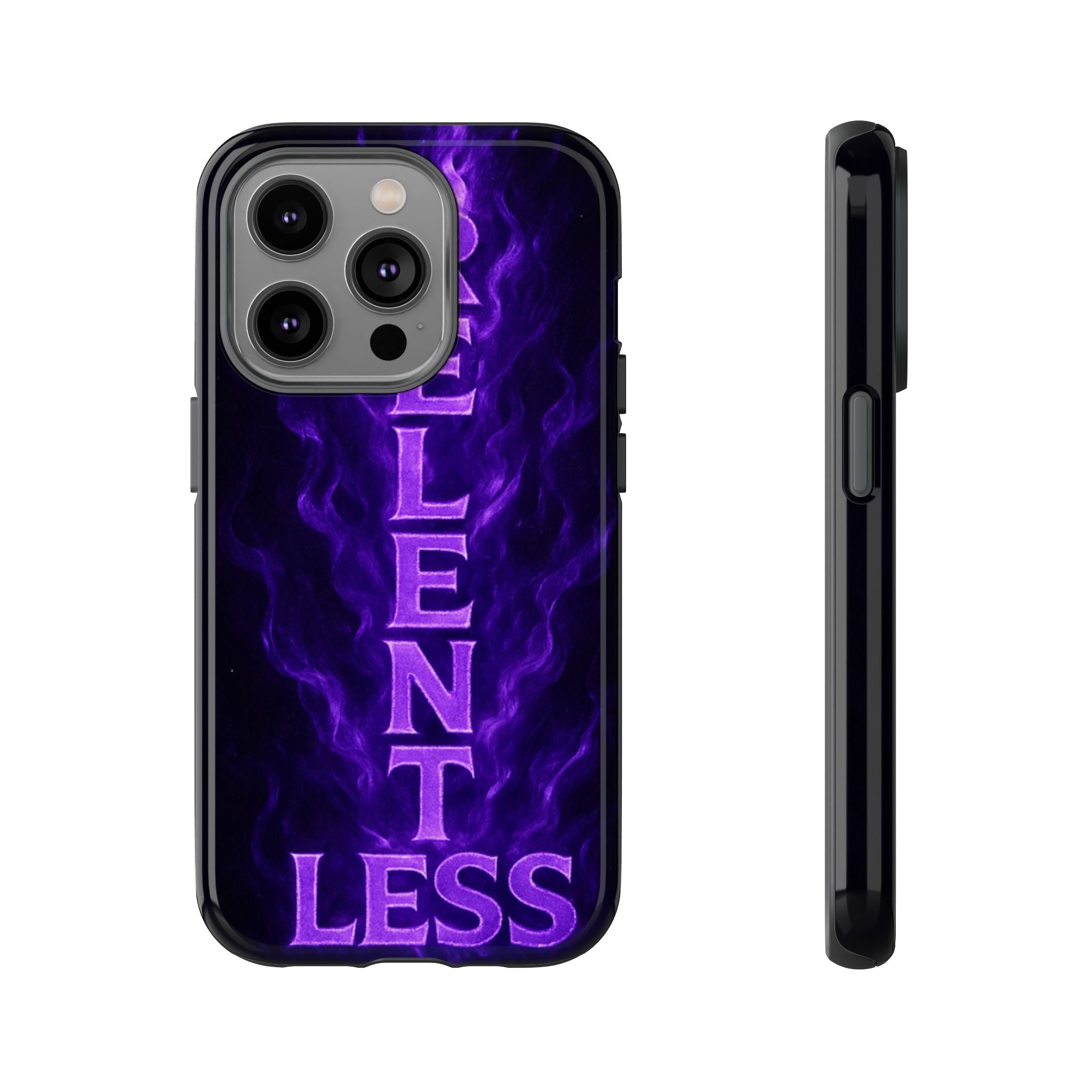 Relentless Purple Flame Phone Case — Tough Protective iPhone Cover