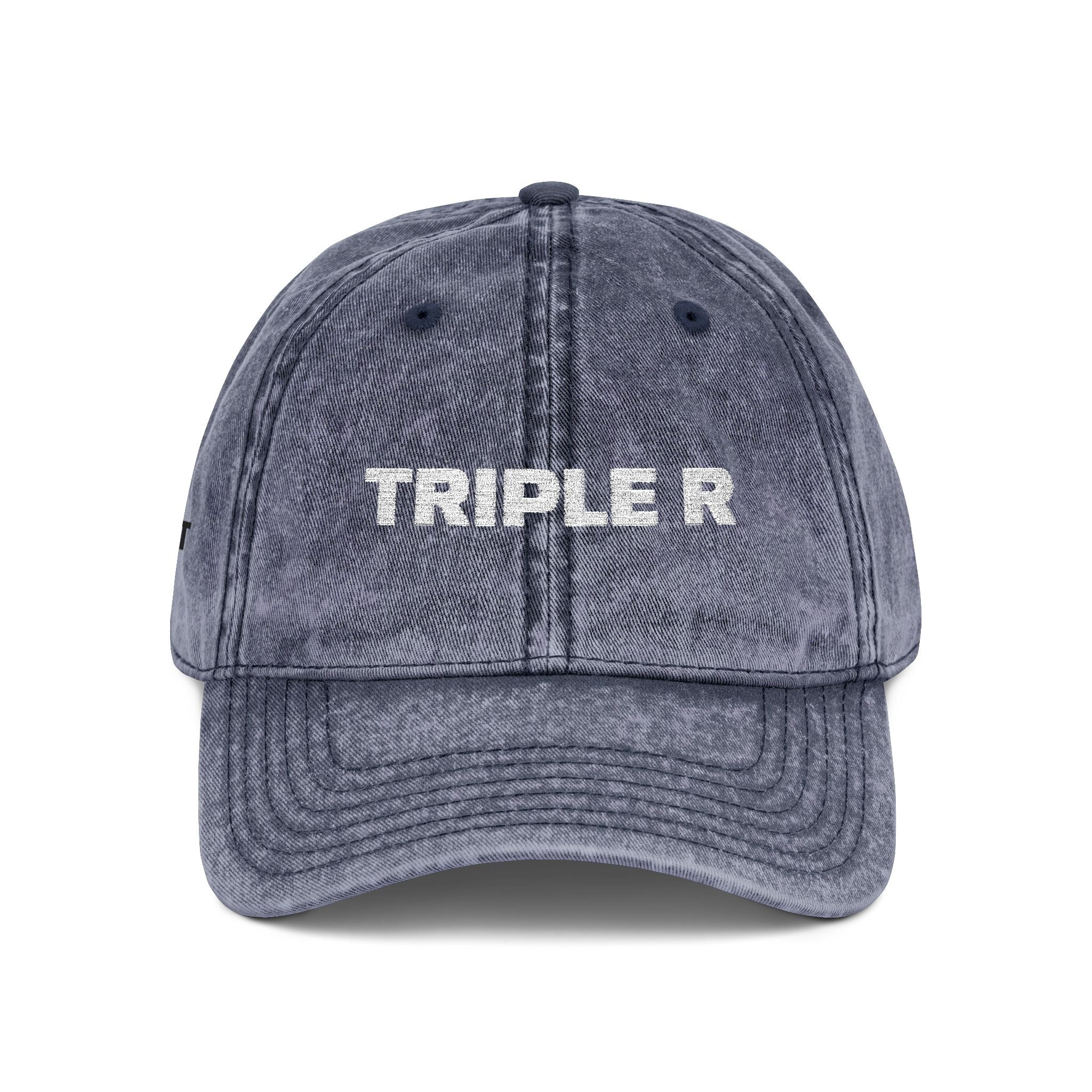 Vintage Embroidered Cap — "TRIPLE R" Distressed Dad Hat