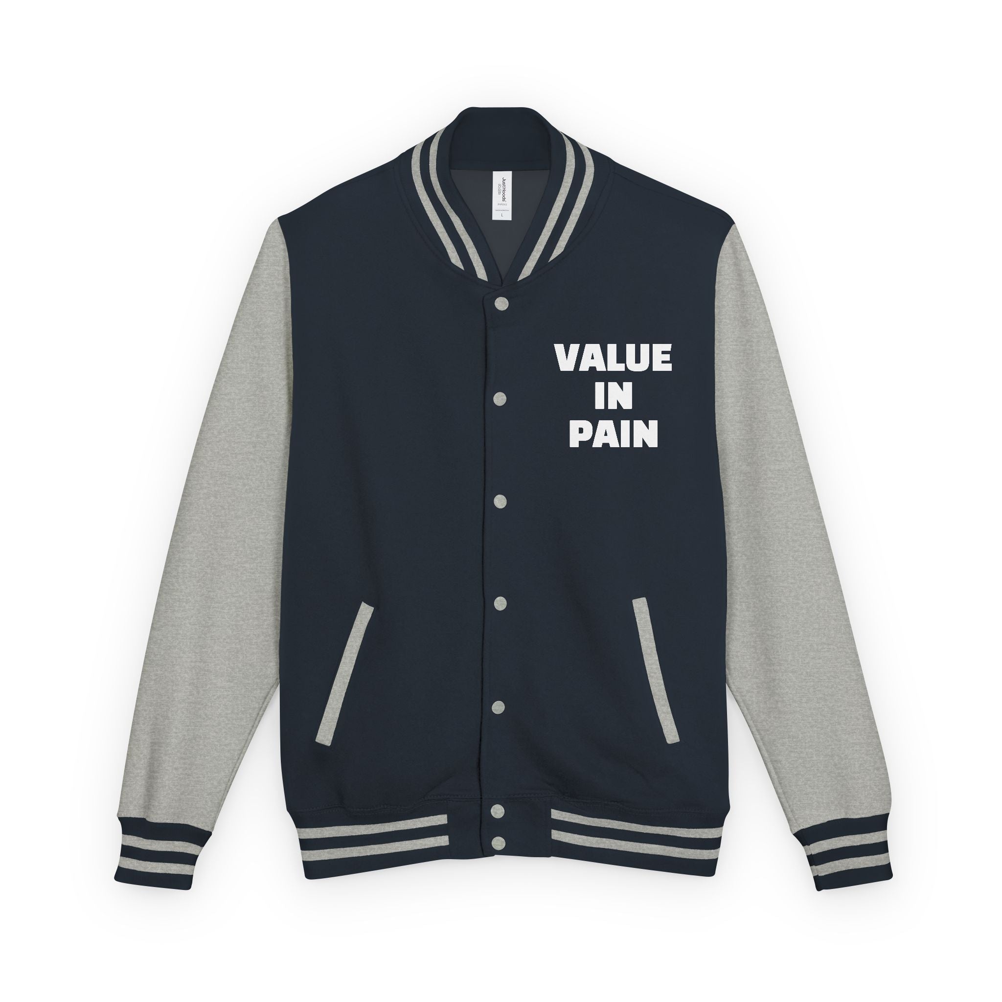 Letterman Jacket — Small Neon Portrait Patch & Repeated 'Different Breed Apparel' Back Print