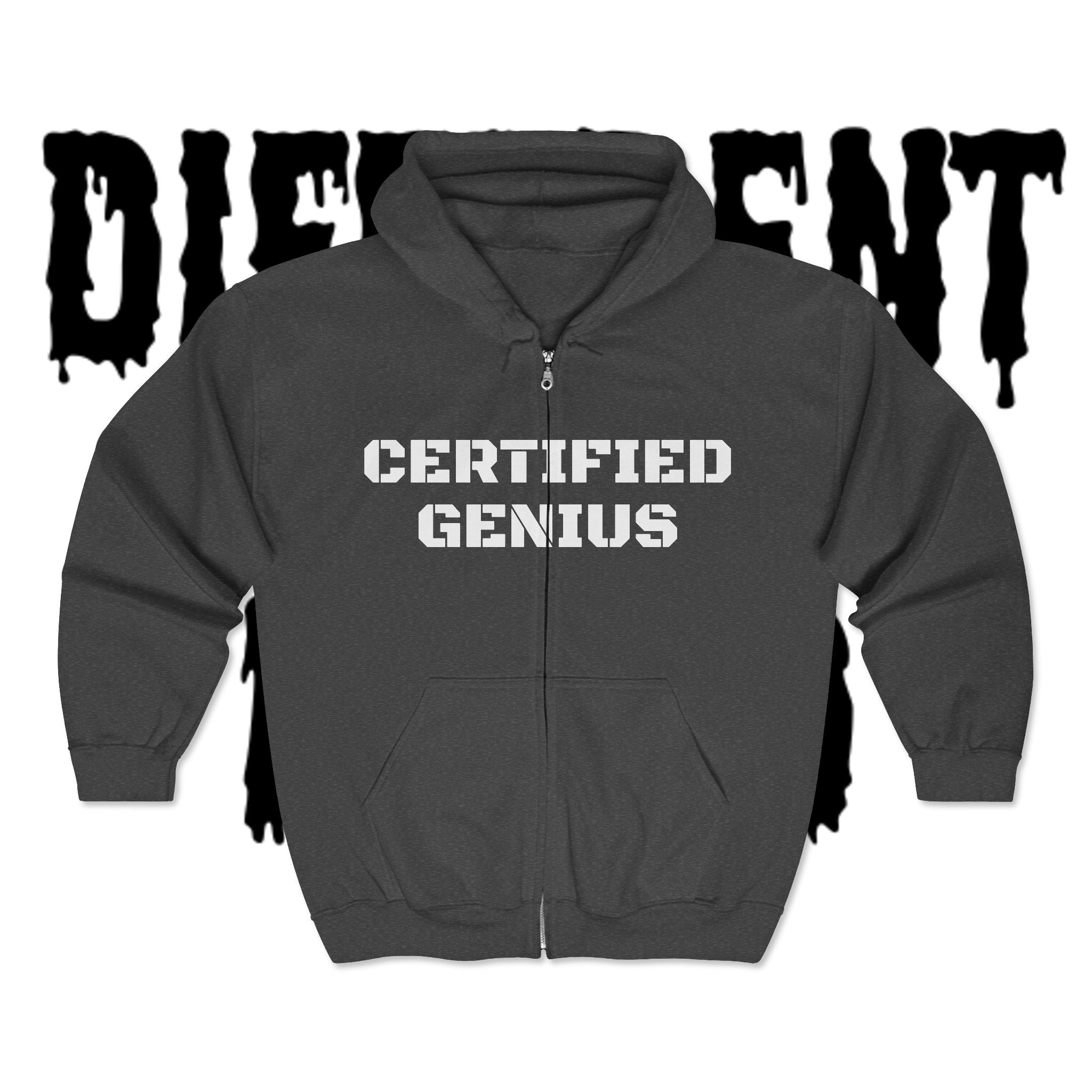 Certified Genius Zip-Up Hoodie — Atom Science Graphic