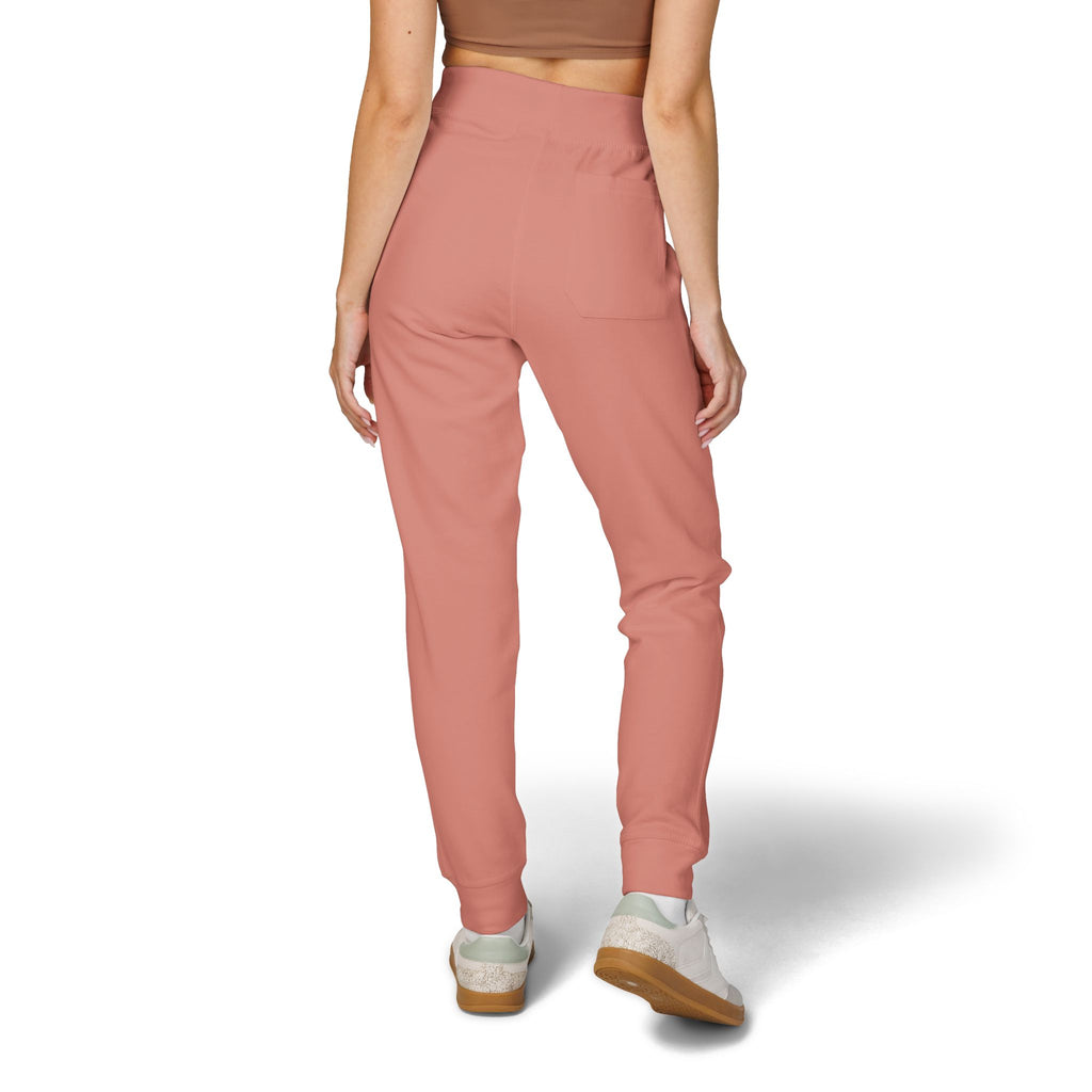 Embroidered Fleece Sweatpants — Cozy Coral Joggers