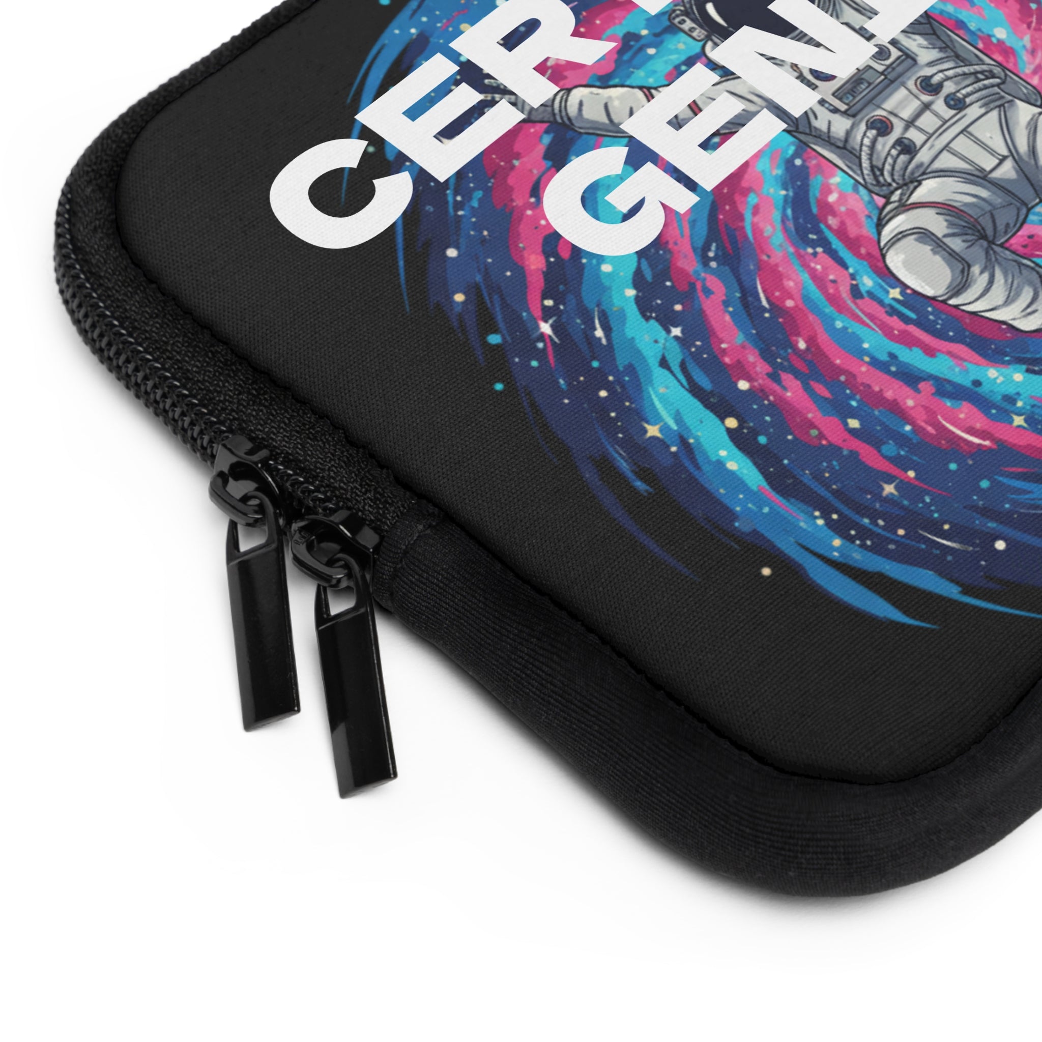 Astro Dance Laptop Sleeve — Astronaut Floating in Neon Galaxy