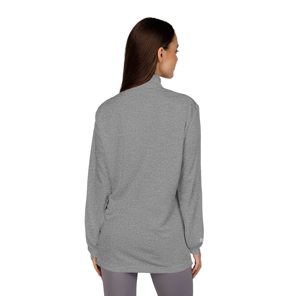 Embroidered Quarter-Zip Pullover — Heather Grey Athletic Pullover