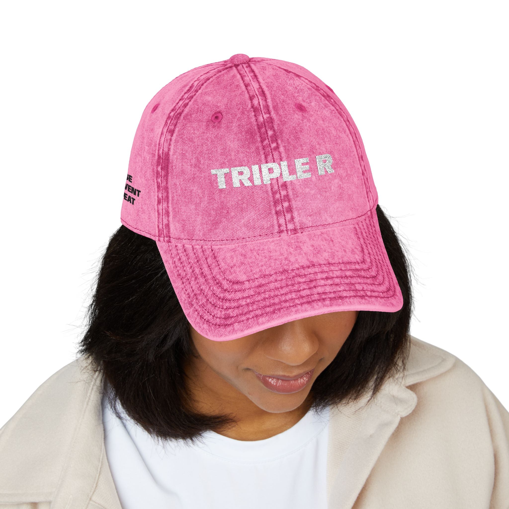 Vintage Embroidered Cap — "TRIPLE R" Distressed Dad Hat
