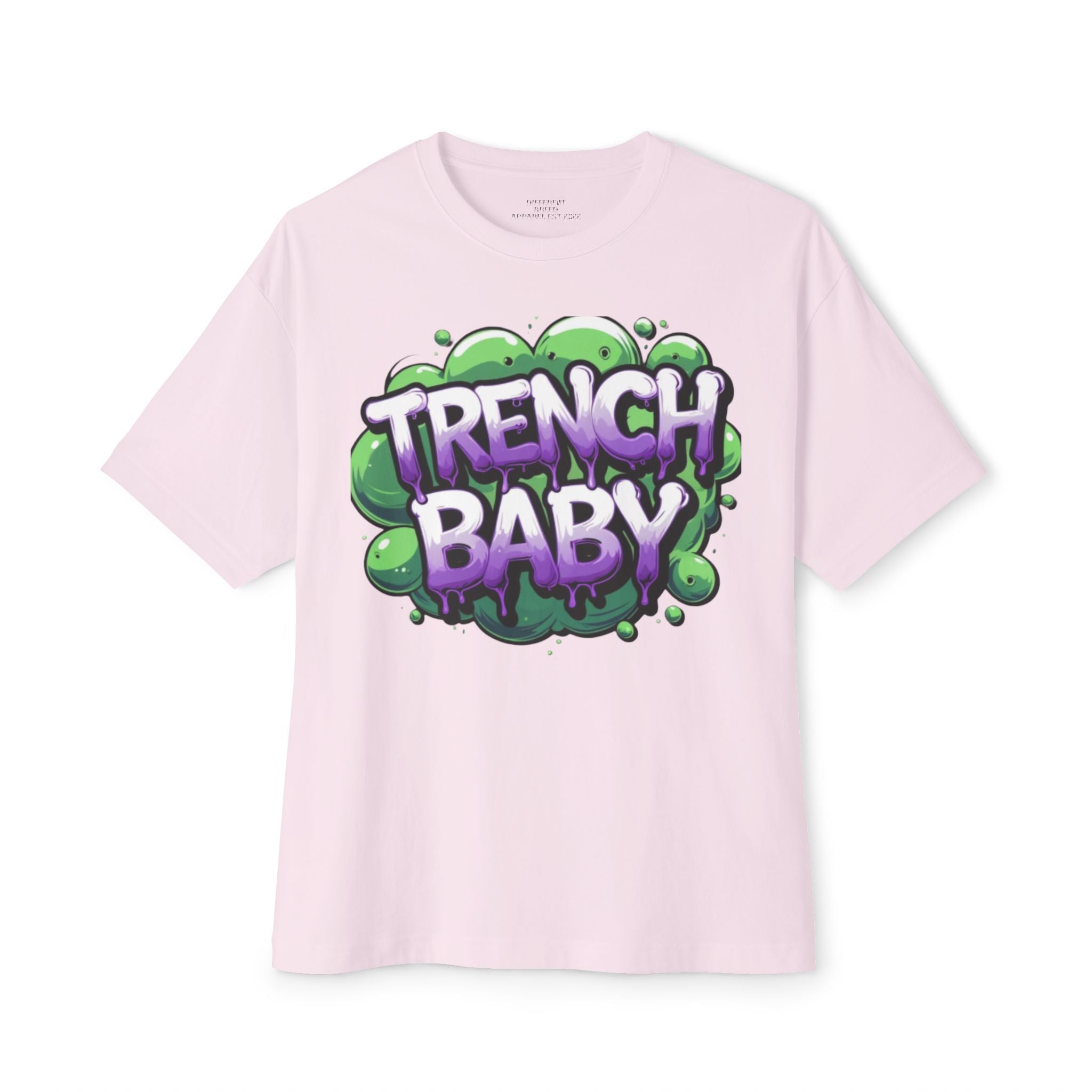 T-Shirt — "Trench Baby" Graffiti Tee with "Risk Repeat Reward" Back