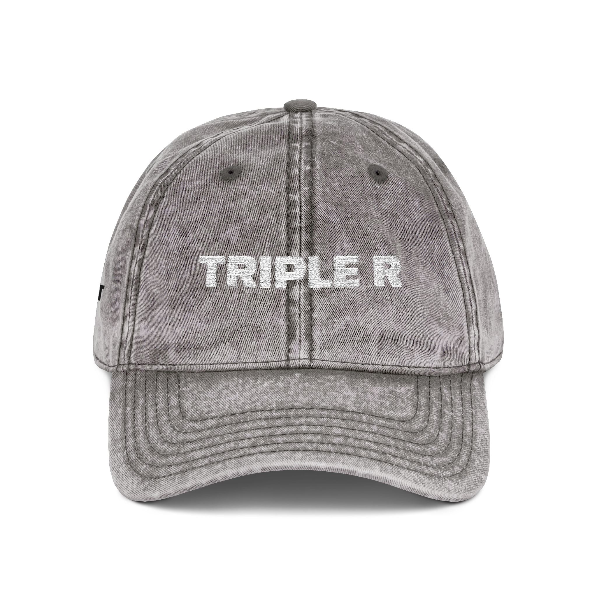 Vintage Embroidered Cap — "TRIPLE R" Distressed Dad Hat