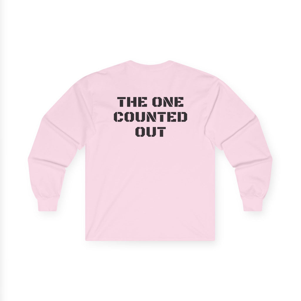 Long Sleeve Tee — 'Black Sheep' Graphic with 'The One Counted Out' Back Text