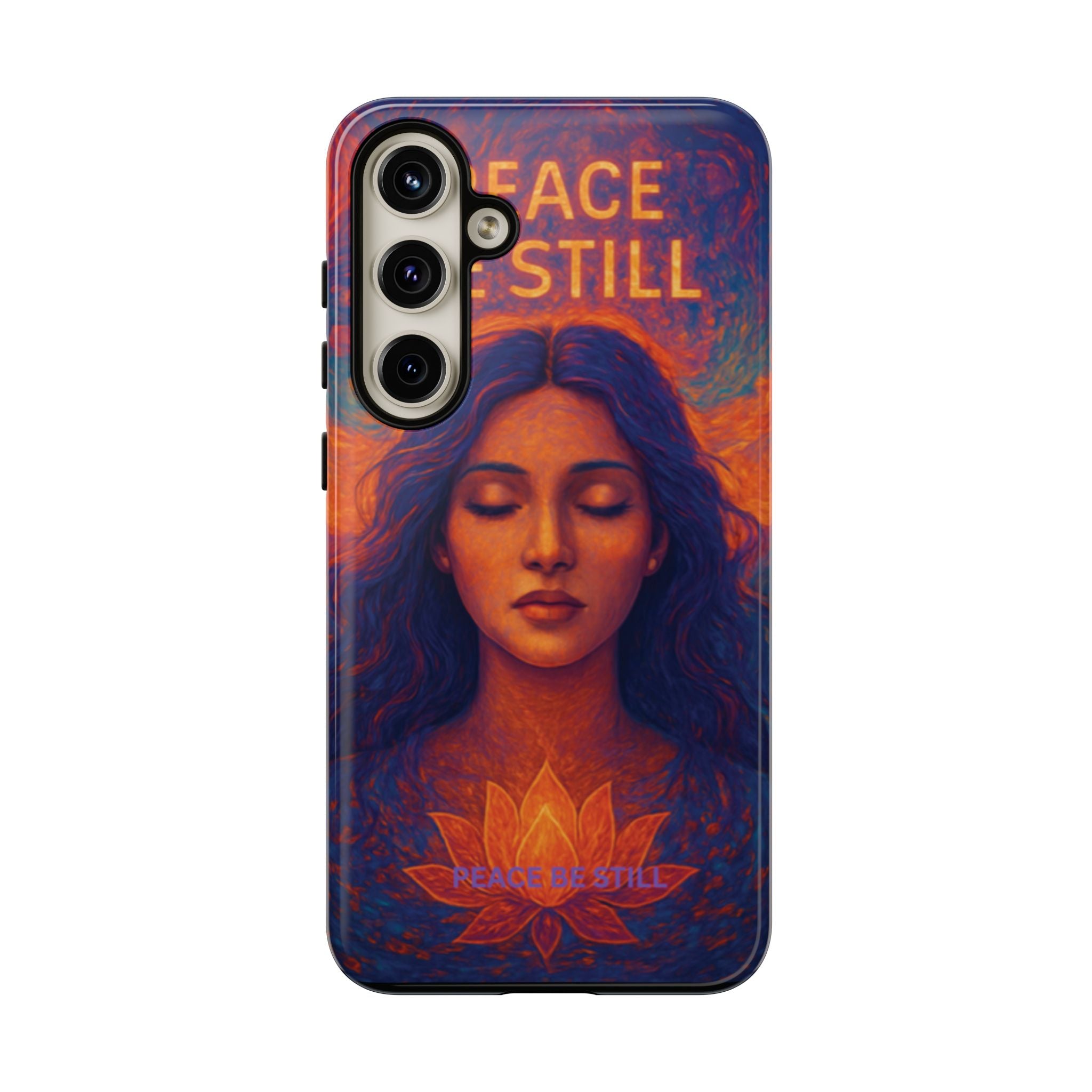 Peace Be Still Phone Case – Serene Goddess Meditation Design