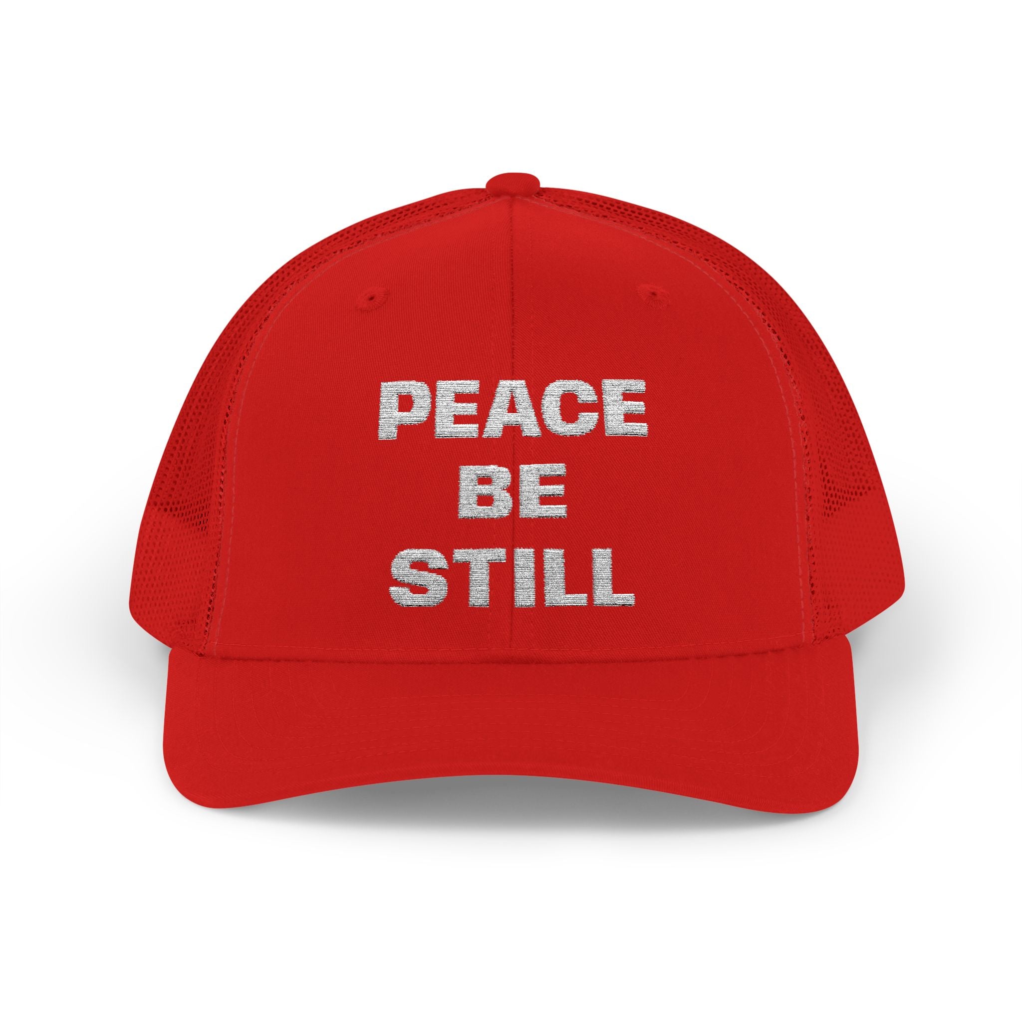 Peace Be Still Snapback Trucker Cap — Inspirational Mesh Back Hat