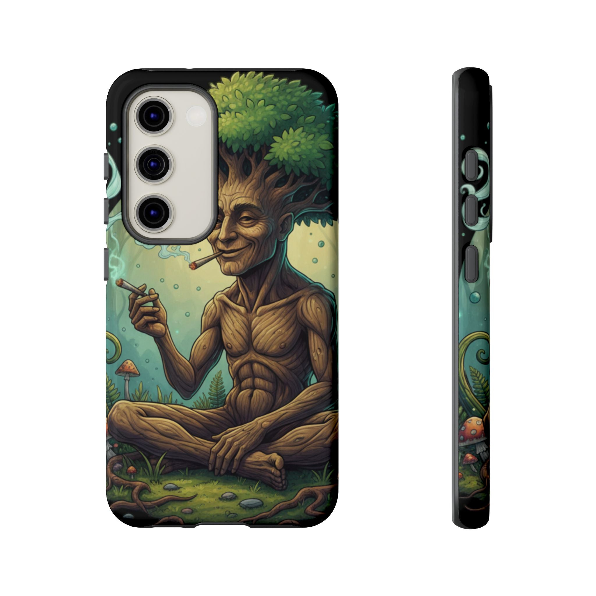 Tree Spirit Phone Case — Chill Smoking Woodland Art Phone Cover