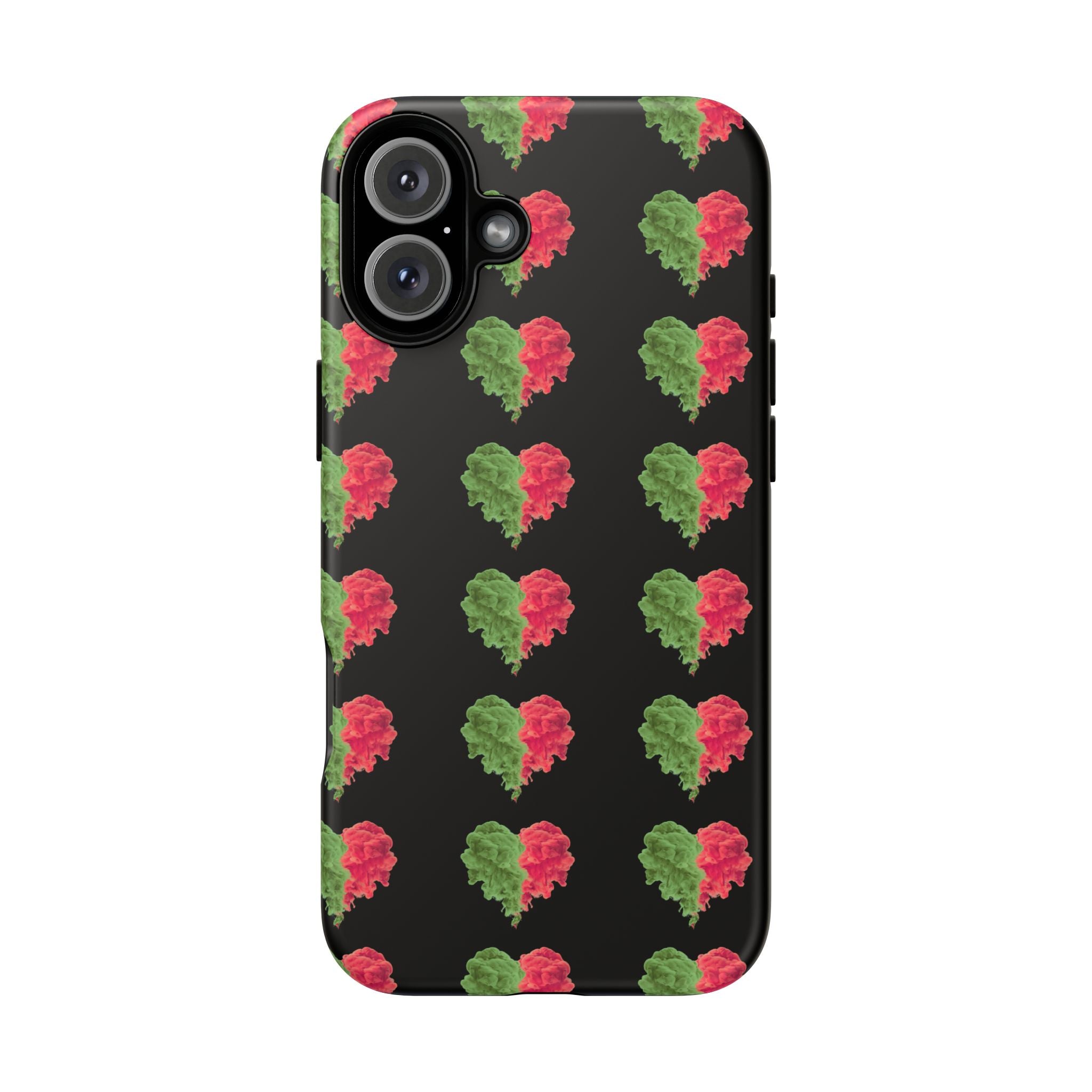 Ripped Heart Pattern Tough Phone Case — Floral Red & Green Heart Protection