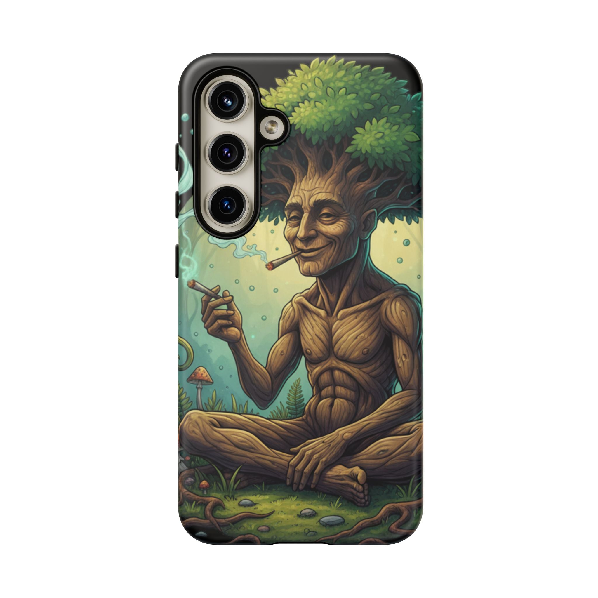 Tree Spirit Phone Case — Chill Smoking Woodland Art Phone Cover
