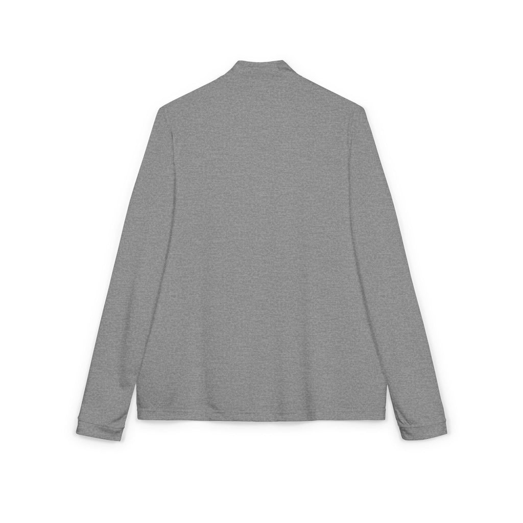 Embroidered Quarter-Zip Pullover — Heather Grey Athletic Pullover