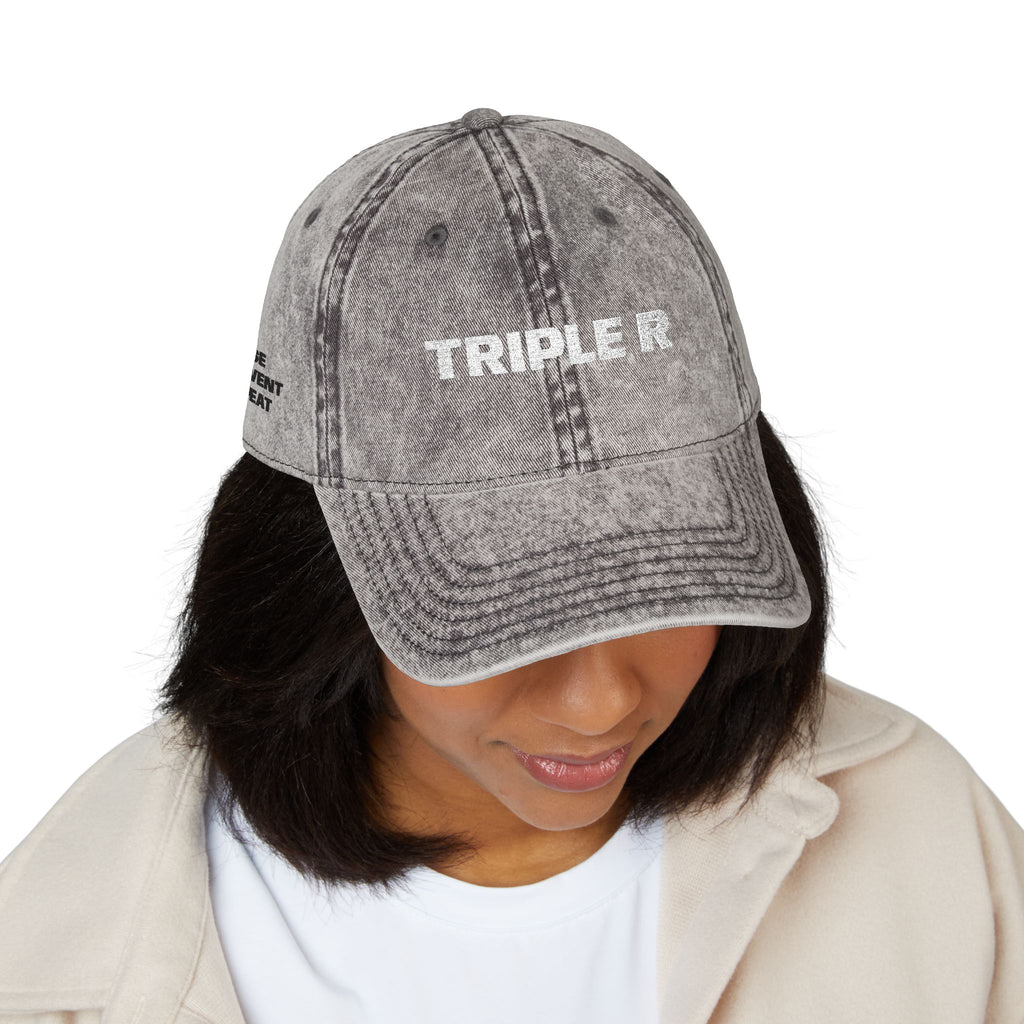 Vintage Embroidered Cap — "TRIPLE R" Distressed Dad Hat