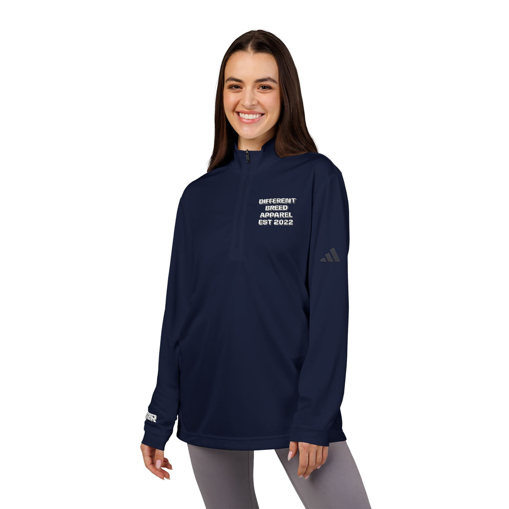 Embroidered Quarter-Zip Pullover — Heather Grey Athletic Pullover
