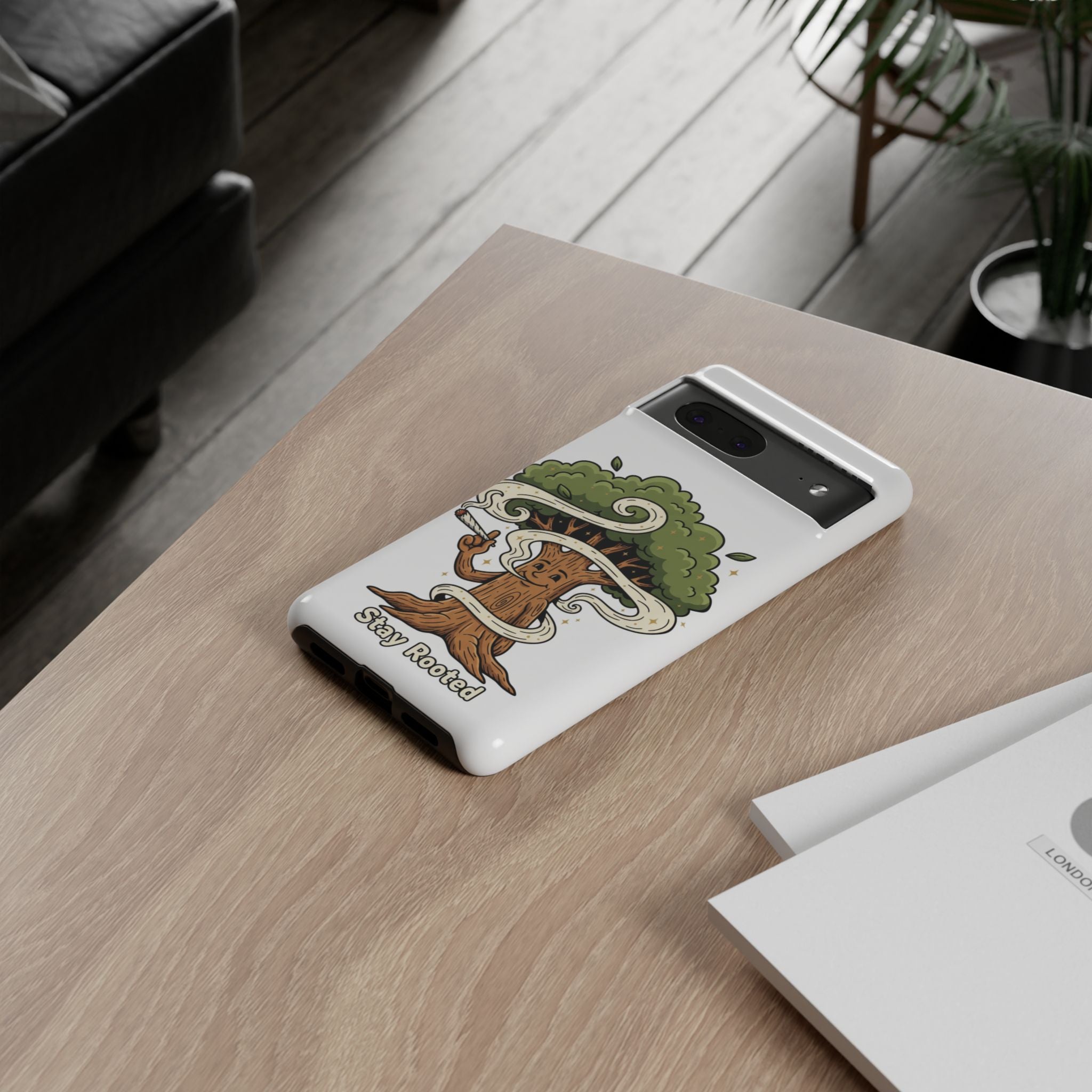 Phone Case — "Stay Rooted" Tree Design with "Value in Pain" Text