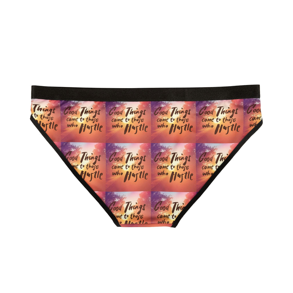 Women's Bikini Underwear — 'Good Things Come to Those Who Hustle' Motivational Print