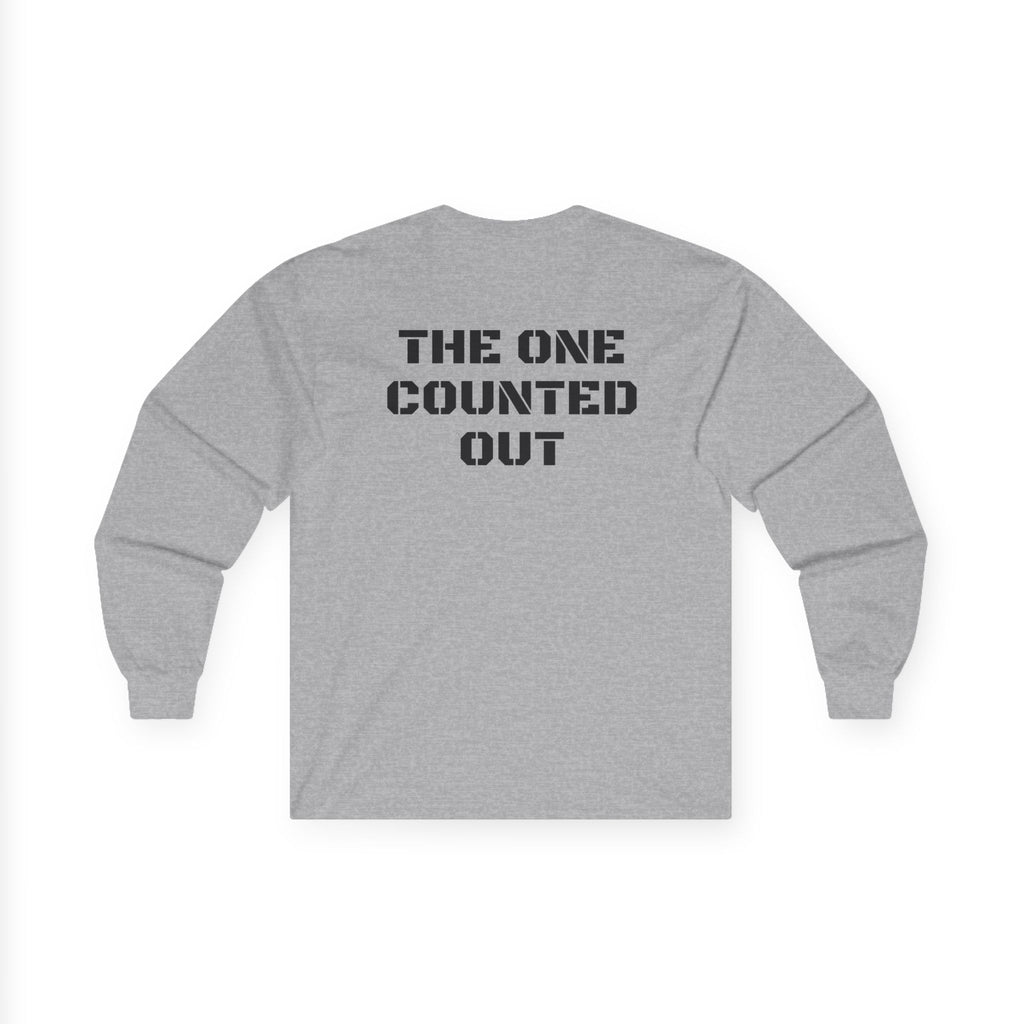 Long Sleeve Tee — 'Black Sheep' Graphic with 'The One Counted Out' Back Text