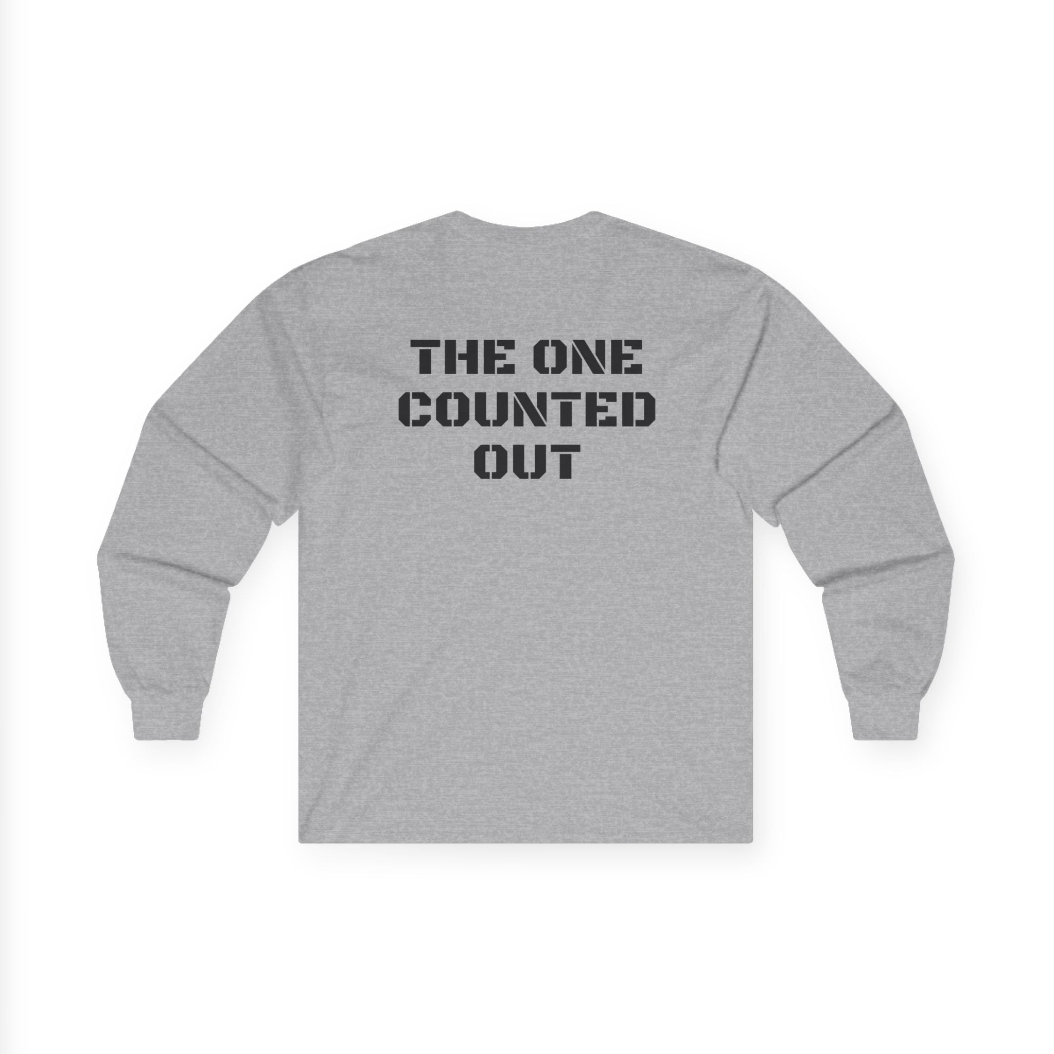 Long Sleeve Tee — 'Black Sheep' Graphic with 'The One Counted Out' Back Text