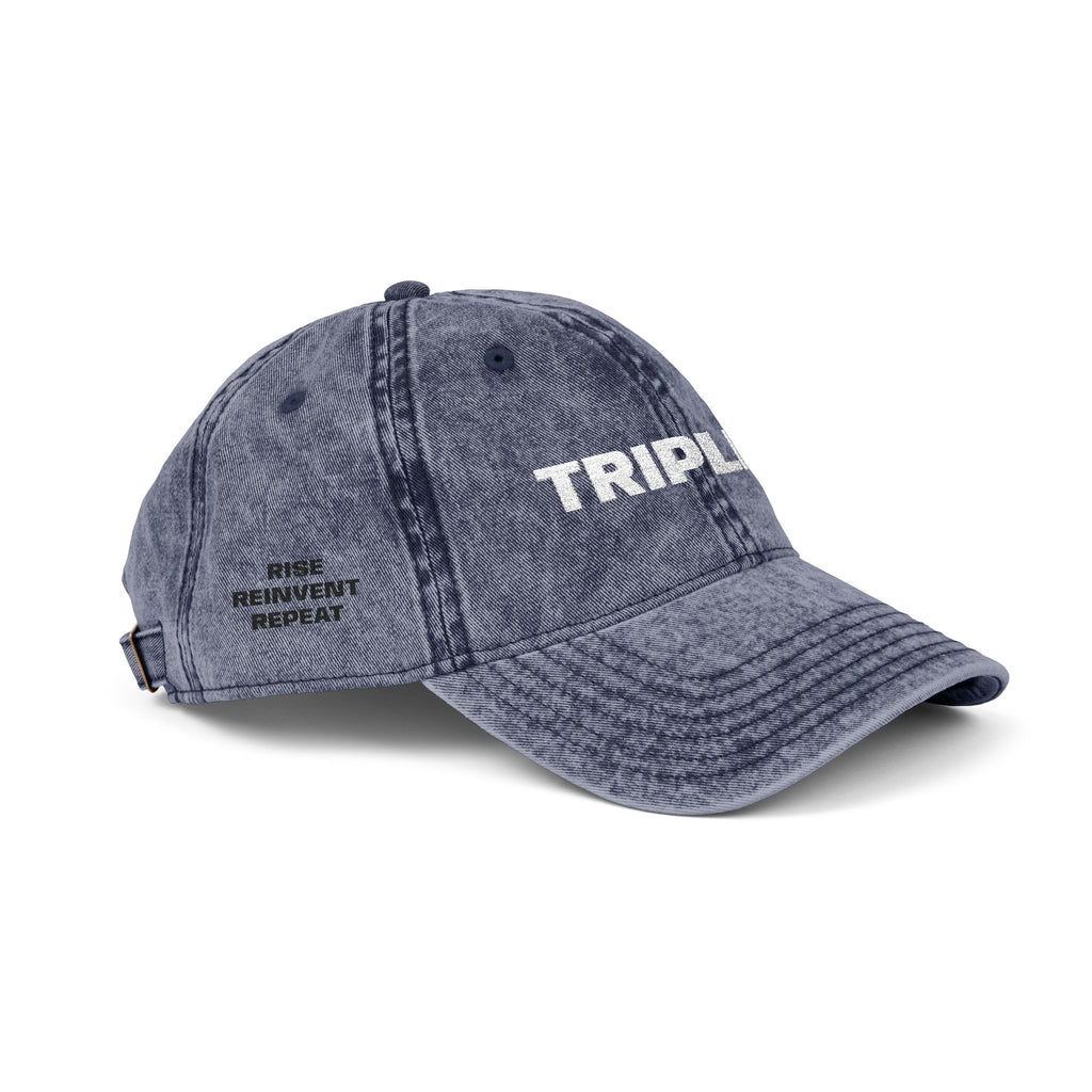 Vintage Embroidered Cap — "TRIPLE R" Distressed Dad Hat
