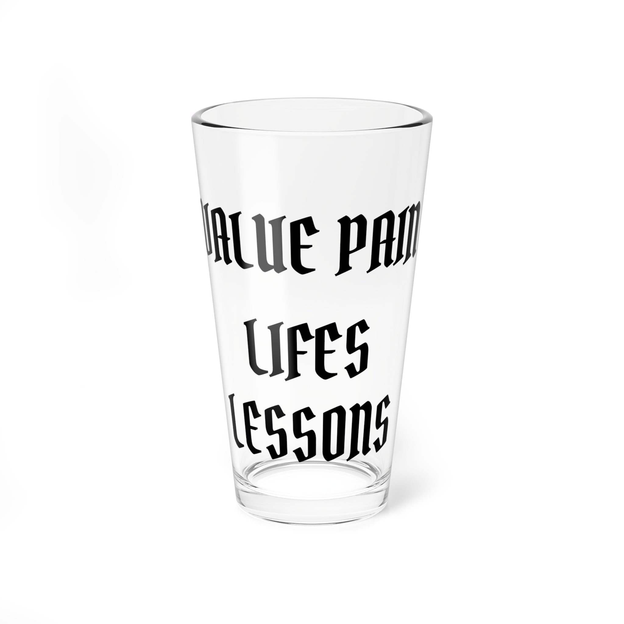 Mixing Glass — Gothic 'Value Pain, Life's Lessons' 16oz Cocktail Mixer