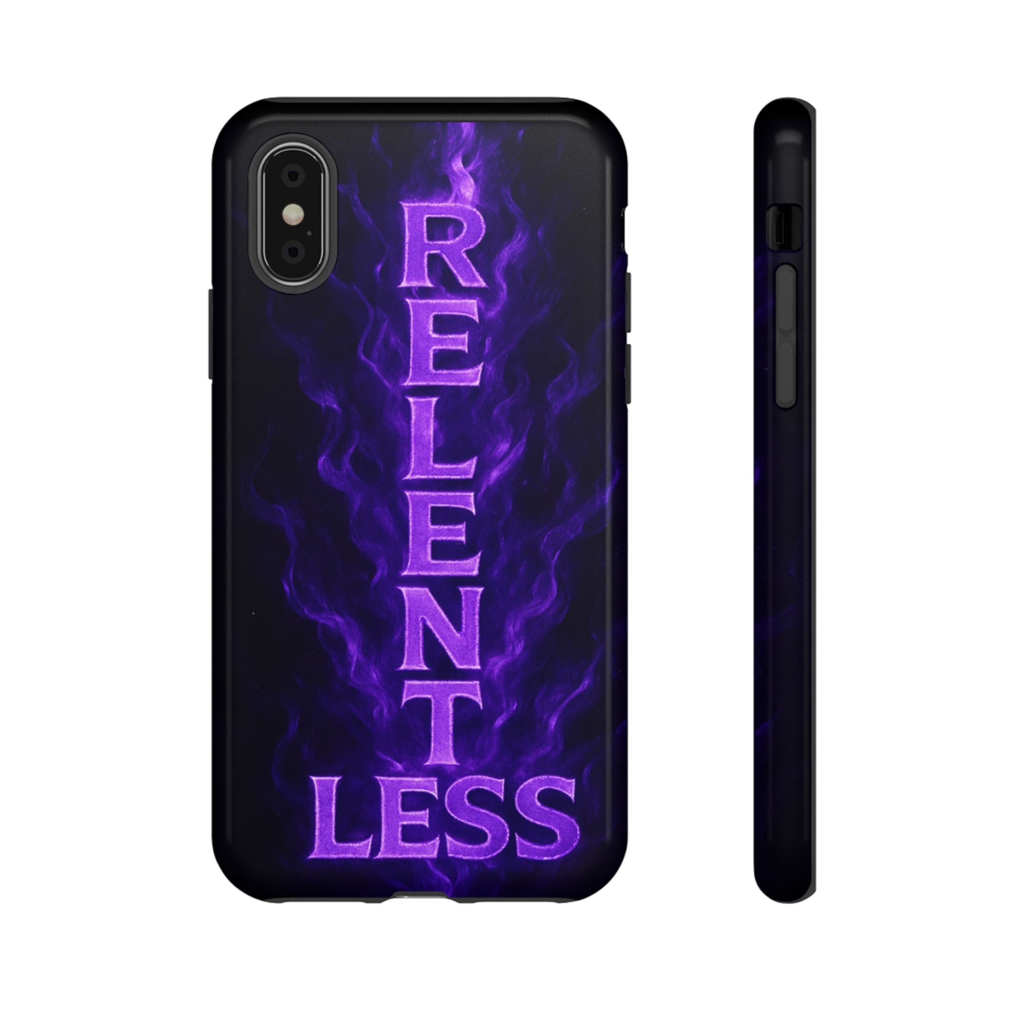 Relentless Purple Flame Phone Case — Tough Protective iPhone Cover