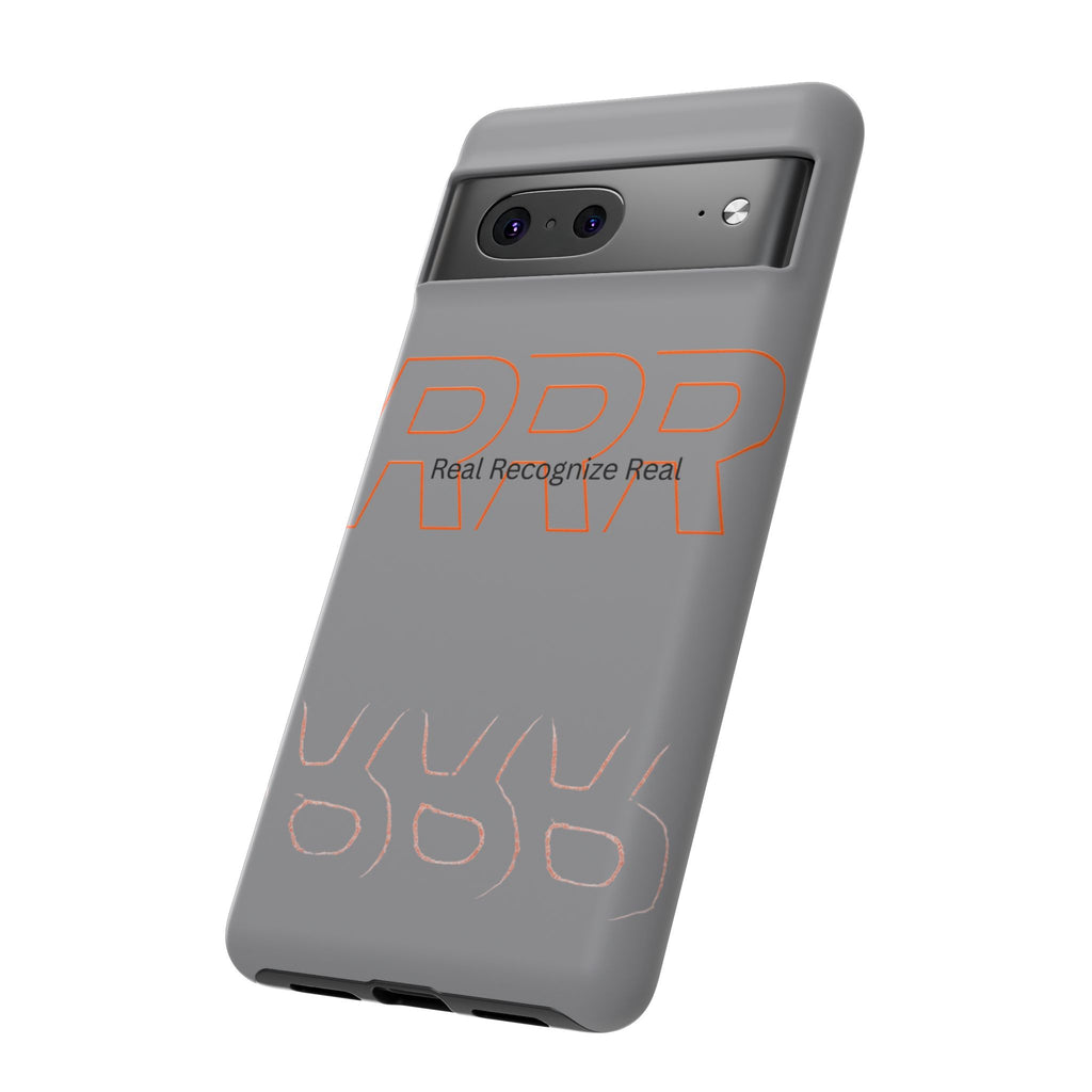 Tough Cases — 'Real Recognize Real' Protective Phone Case (Gray, Retro Outline Design)