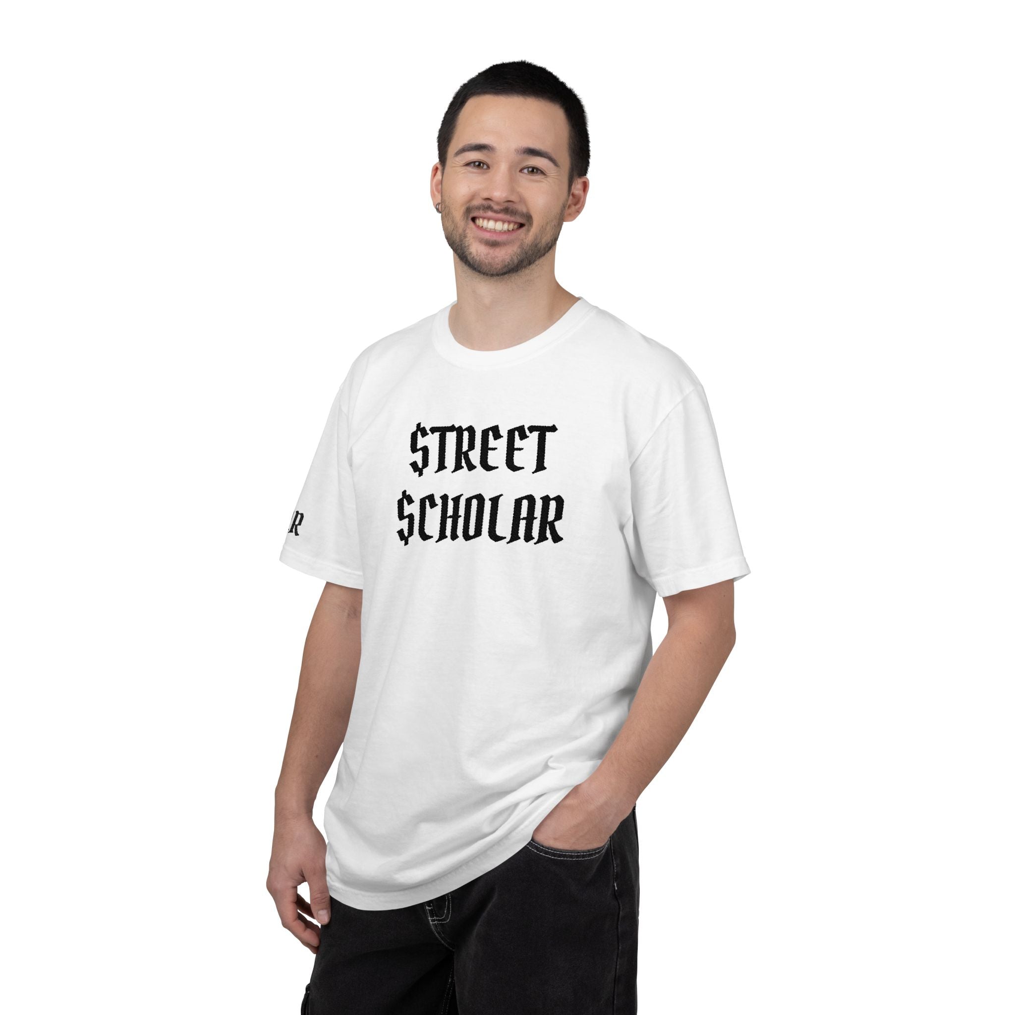 Street Scholar T-Shirt — Gothic Text Graphic Tee