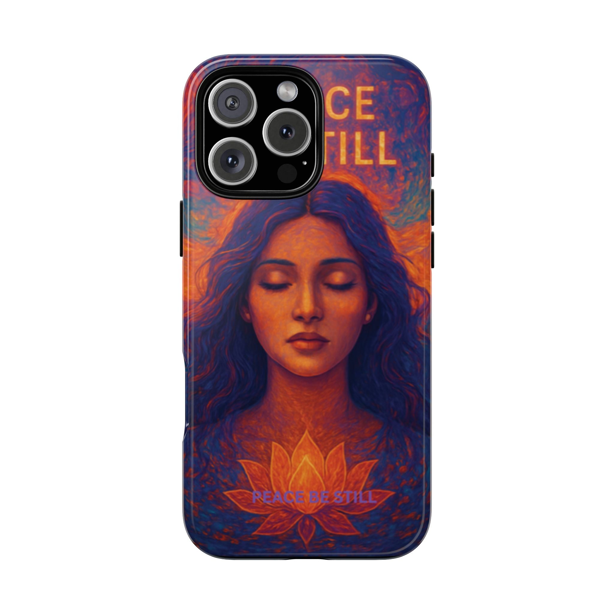 Peace Be Still Phone Case – Serene Goddess Meditation Design
