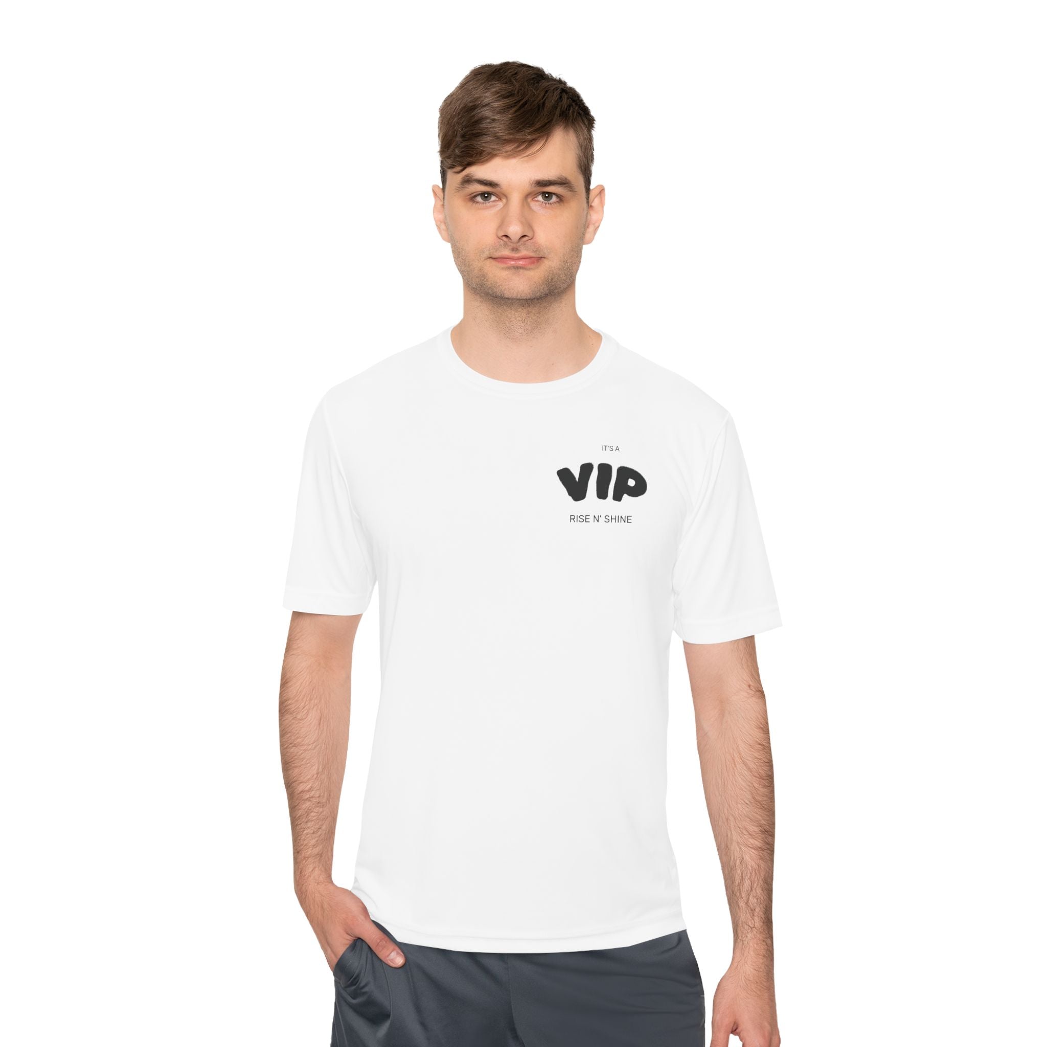 VIP Tee — Minimal Chest Logo Moisture‑Wicking Shirt