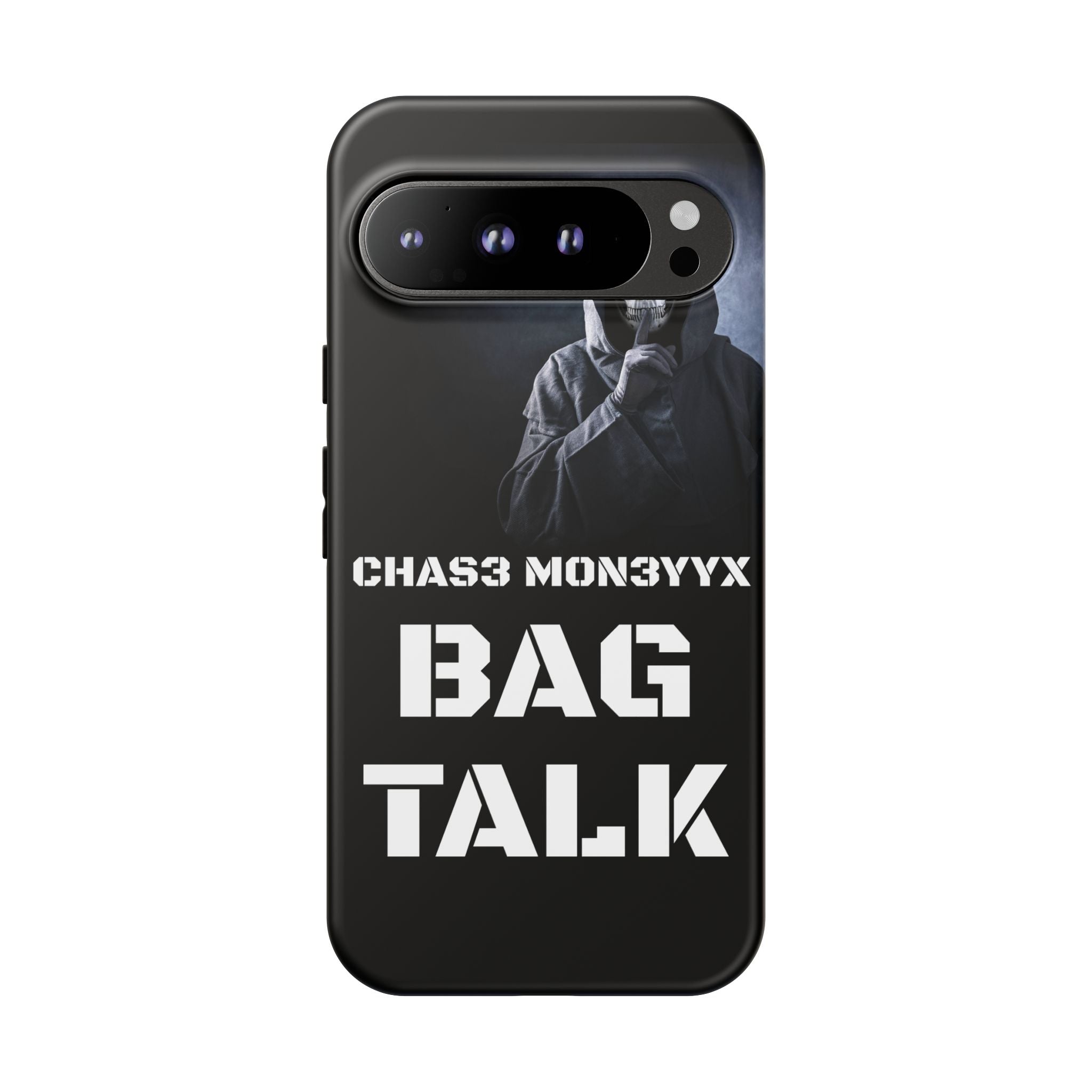 Phone Case — 'Bag Talk' Grim Reaper Graphic, Dark Gothic Protective Cover