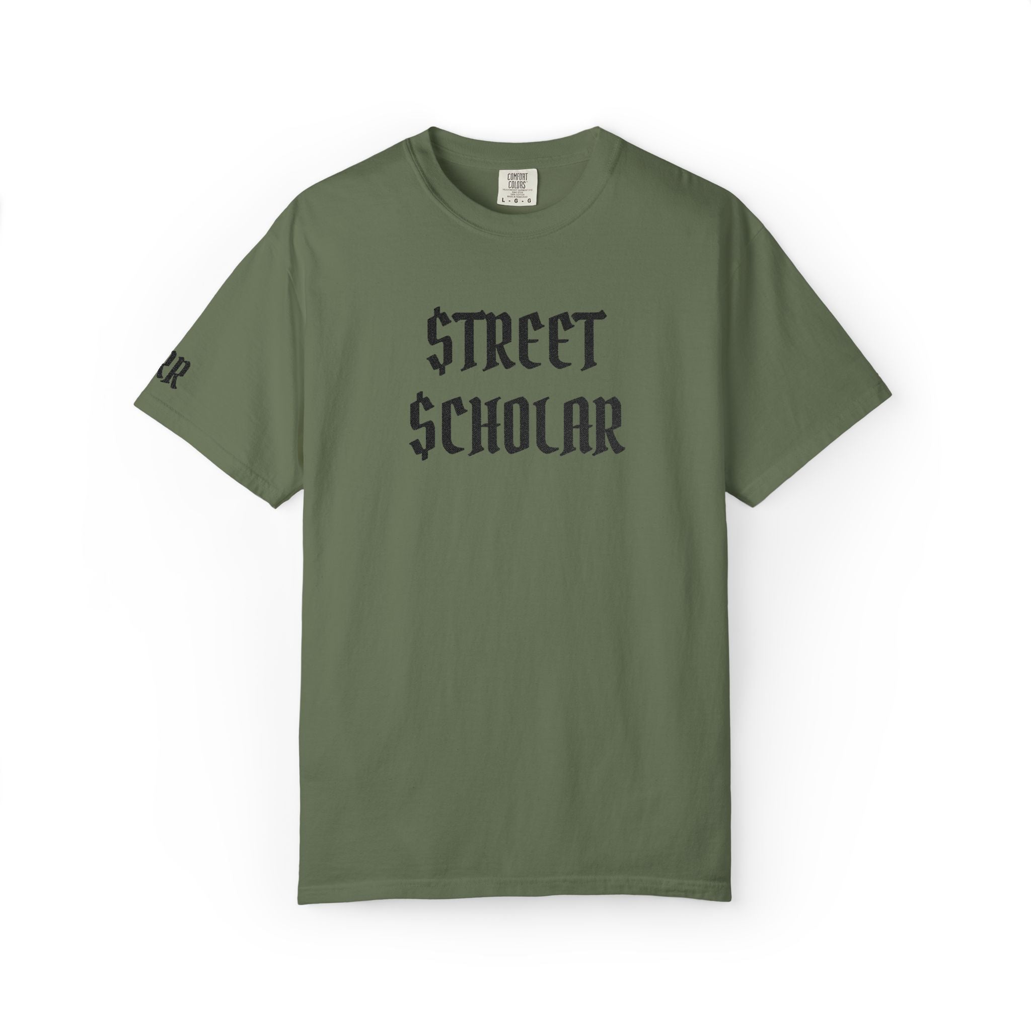 Street Scholar T-Shirt — Gothic Text Graphic Tee