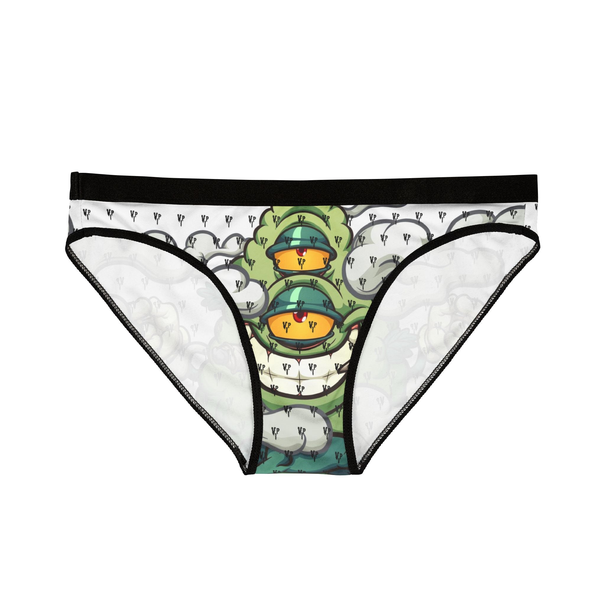 Women’s Bikini Briefs — Three-Eyed Weed Monster Graphic