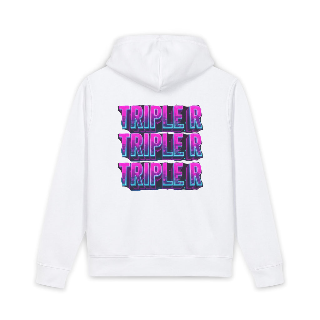 Triple R Hoodie — Retro Neon Text Graphic Pullover