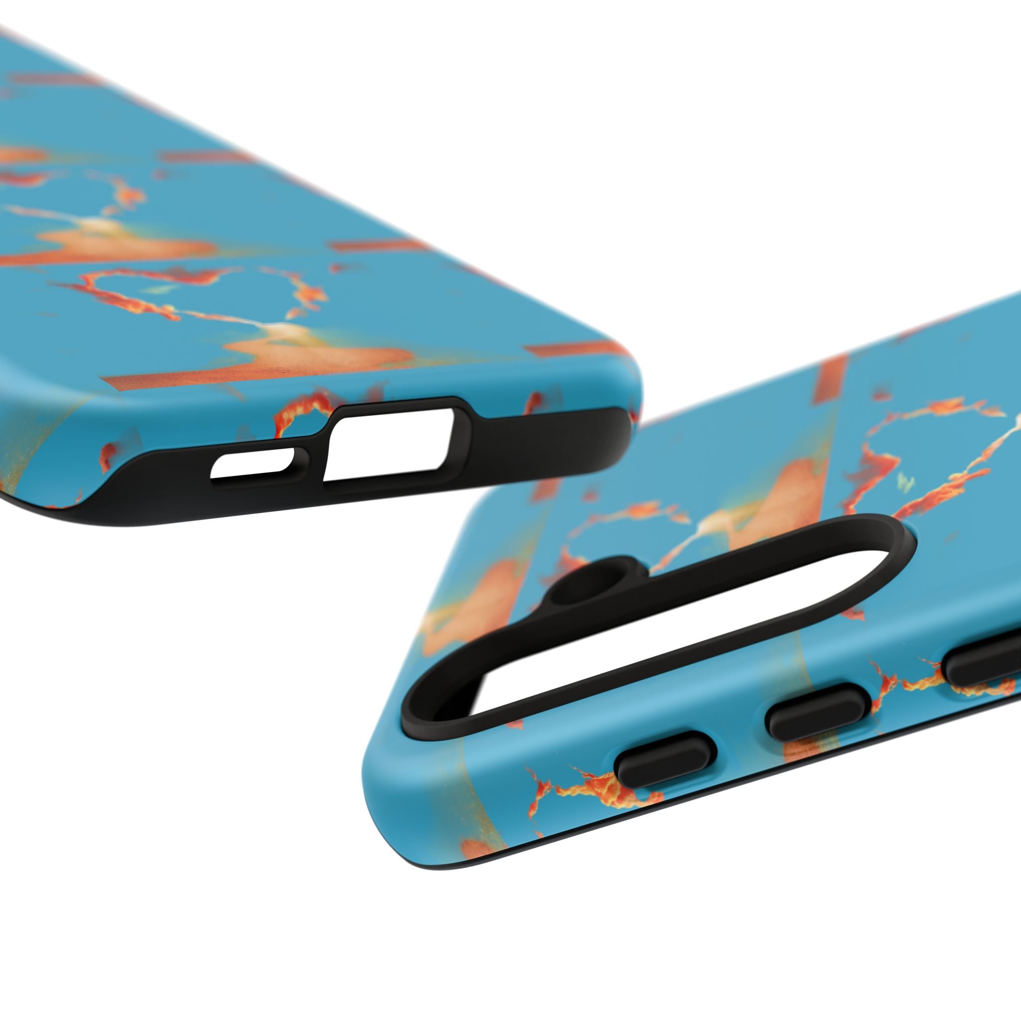 Heart Flame Tough Phone Case — Blue Sunset Protective Cover
