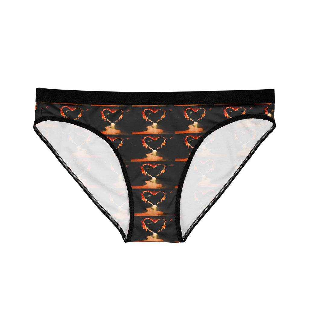 Heart Flame Bikini Briefs — Women's Romantic Patterned Underwear