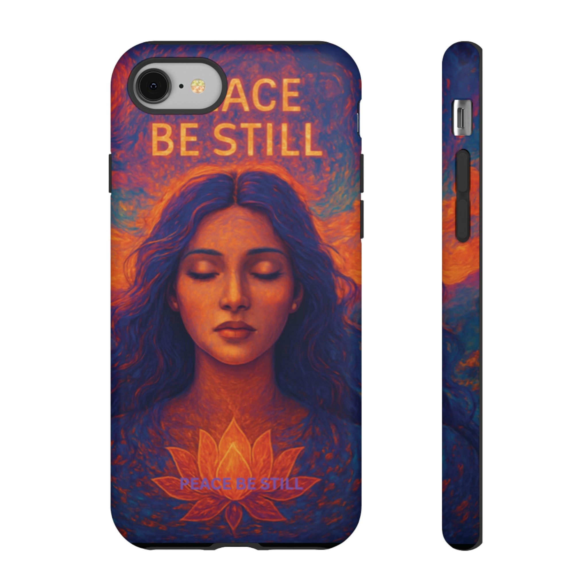 Peace Be Still Phone Case – Serene Goddess Meditation Design