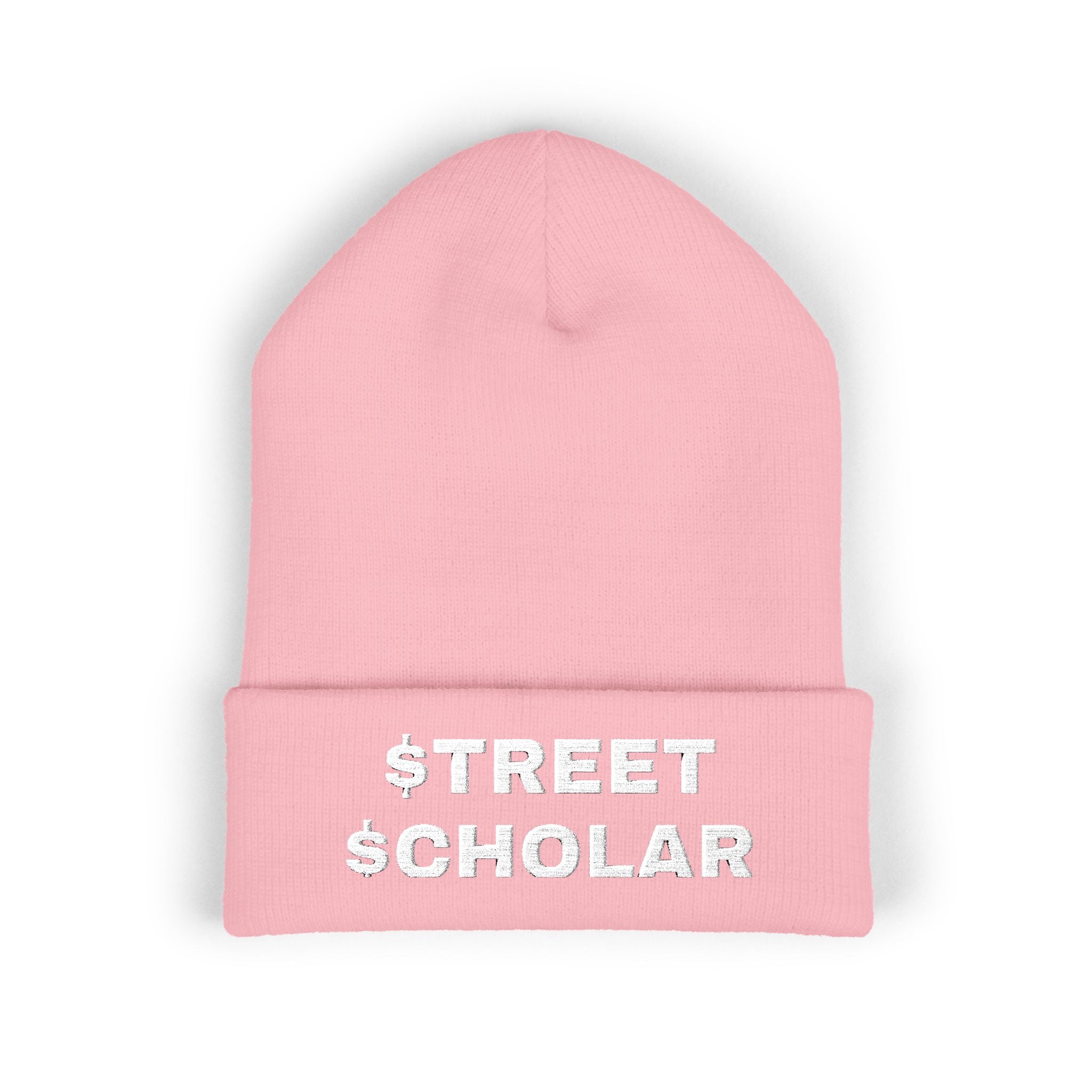Street Scholar Embroidered Beanie — Classic Cuffed Knit Hat