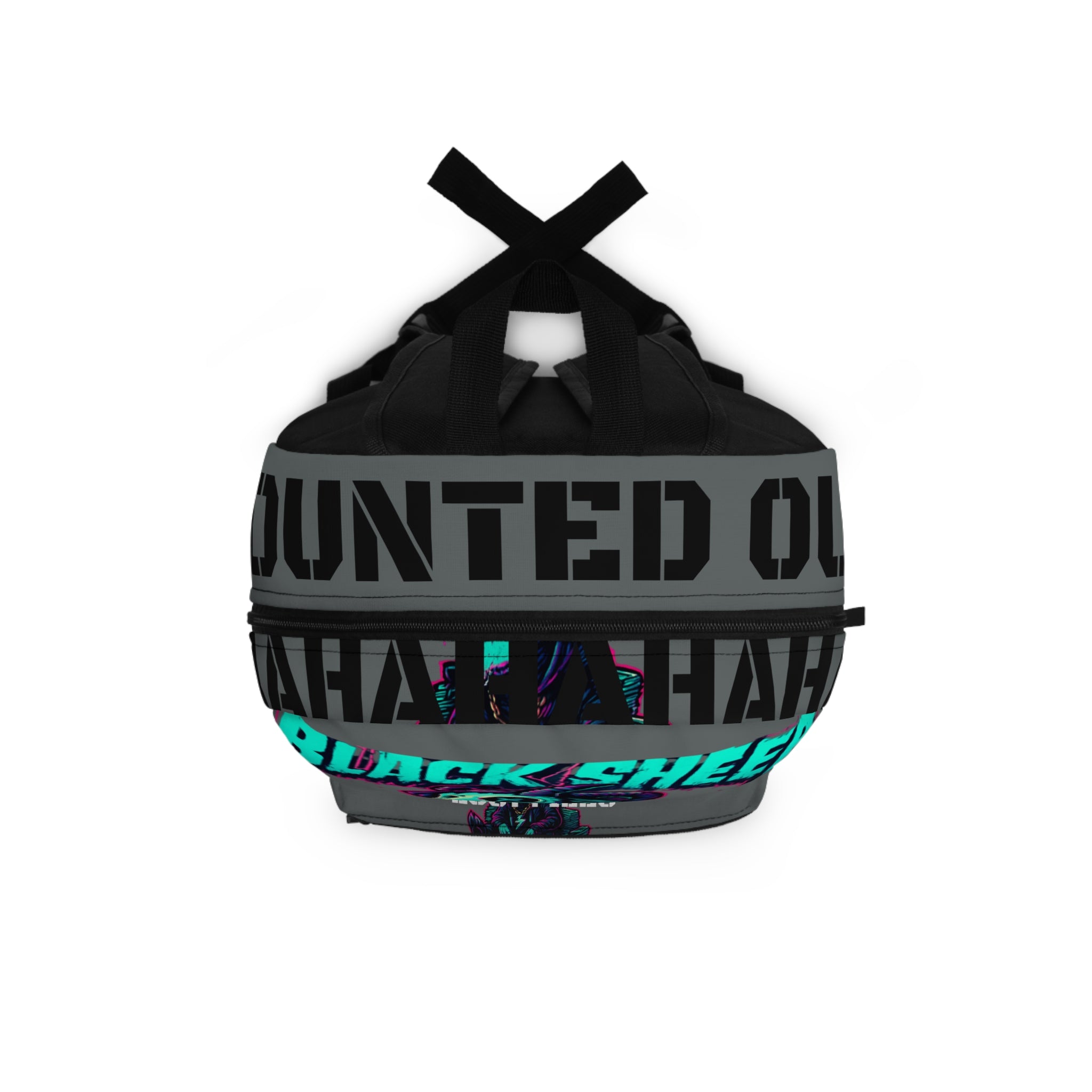 Black Sheep Graphic Backpack — Neon Skull Ram Design for Teens & Gamers