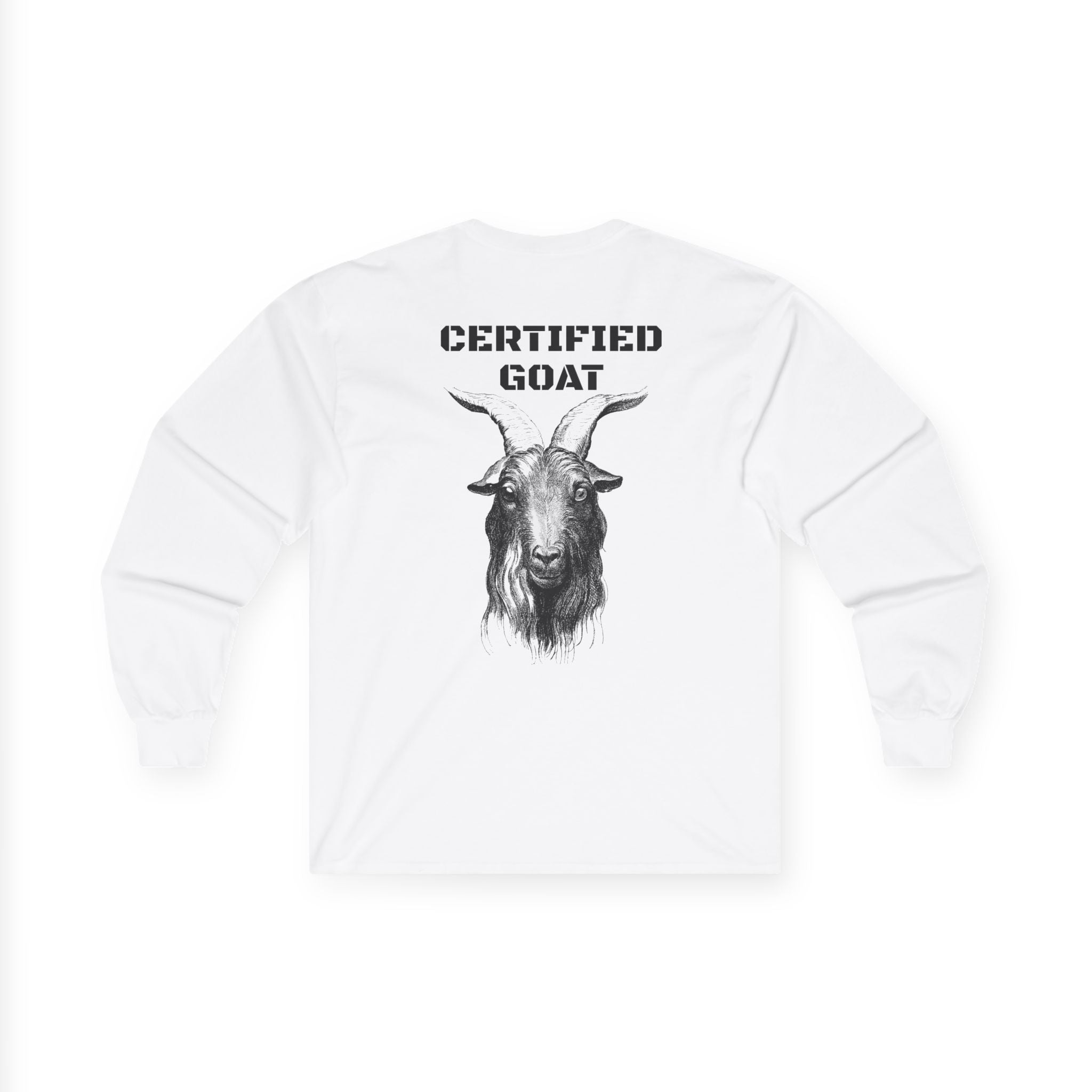 Certified Goat Long Sleeve Tee — "Certified Goat" Graphic Cotton Shirt