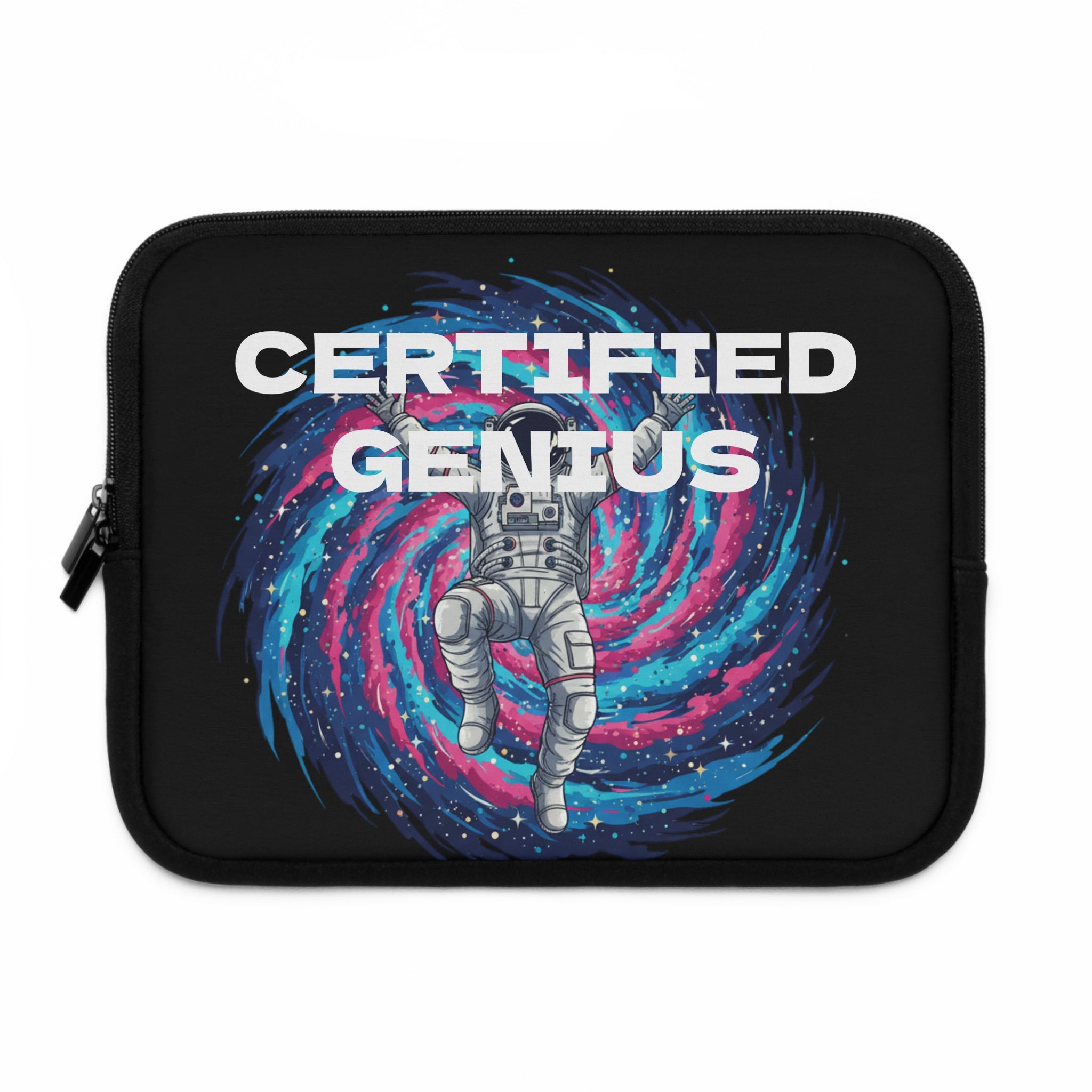 Astro Dance Laptop Sleeve — Astronaut Floating in Neon Galaxy