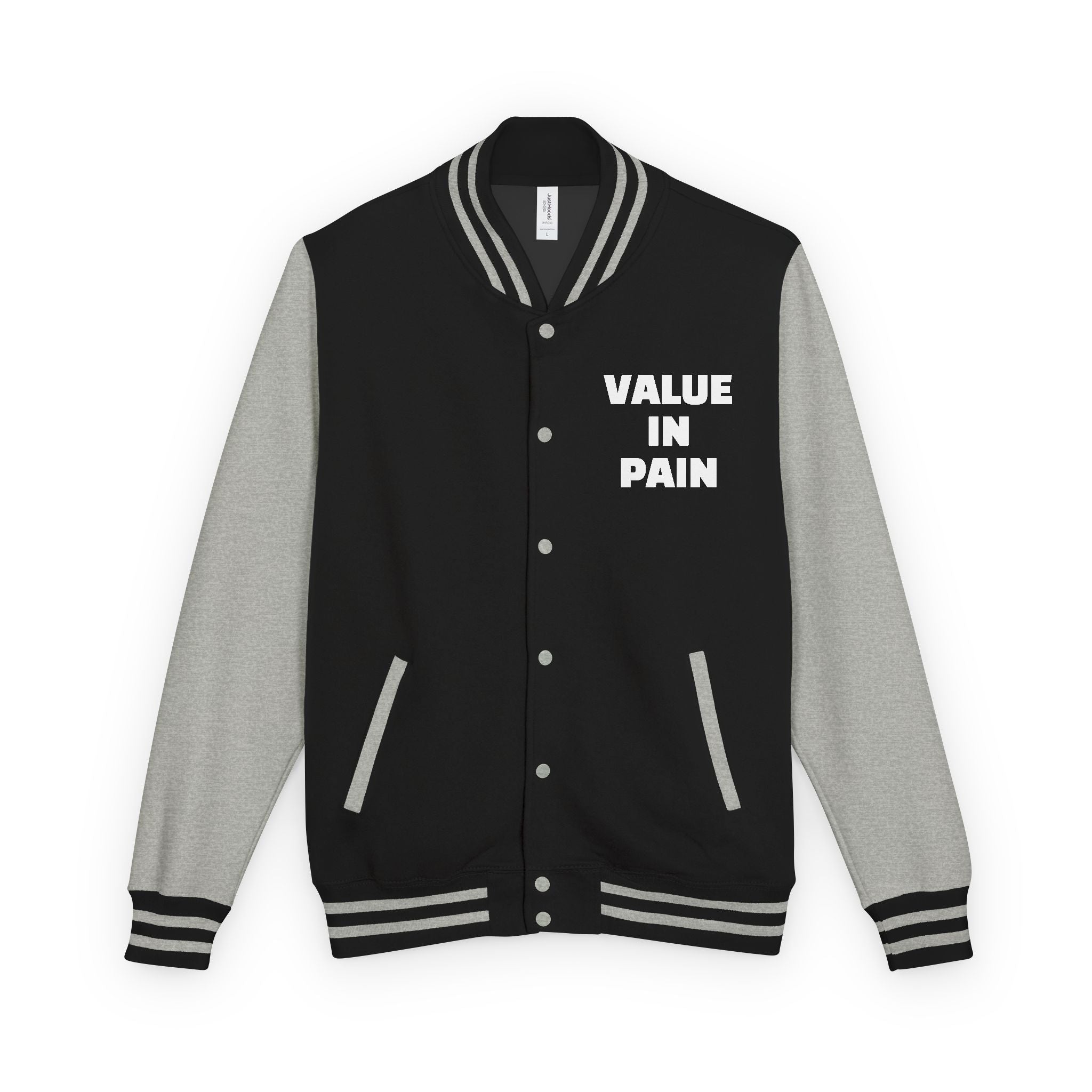 Letterman Jacket — Small Neon Portrait Patch & Repeated 'Different Breed Apparel' Back Print