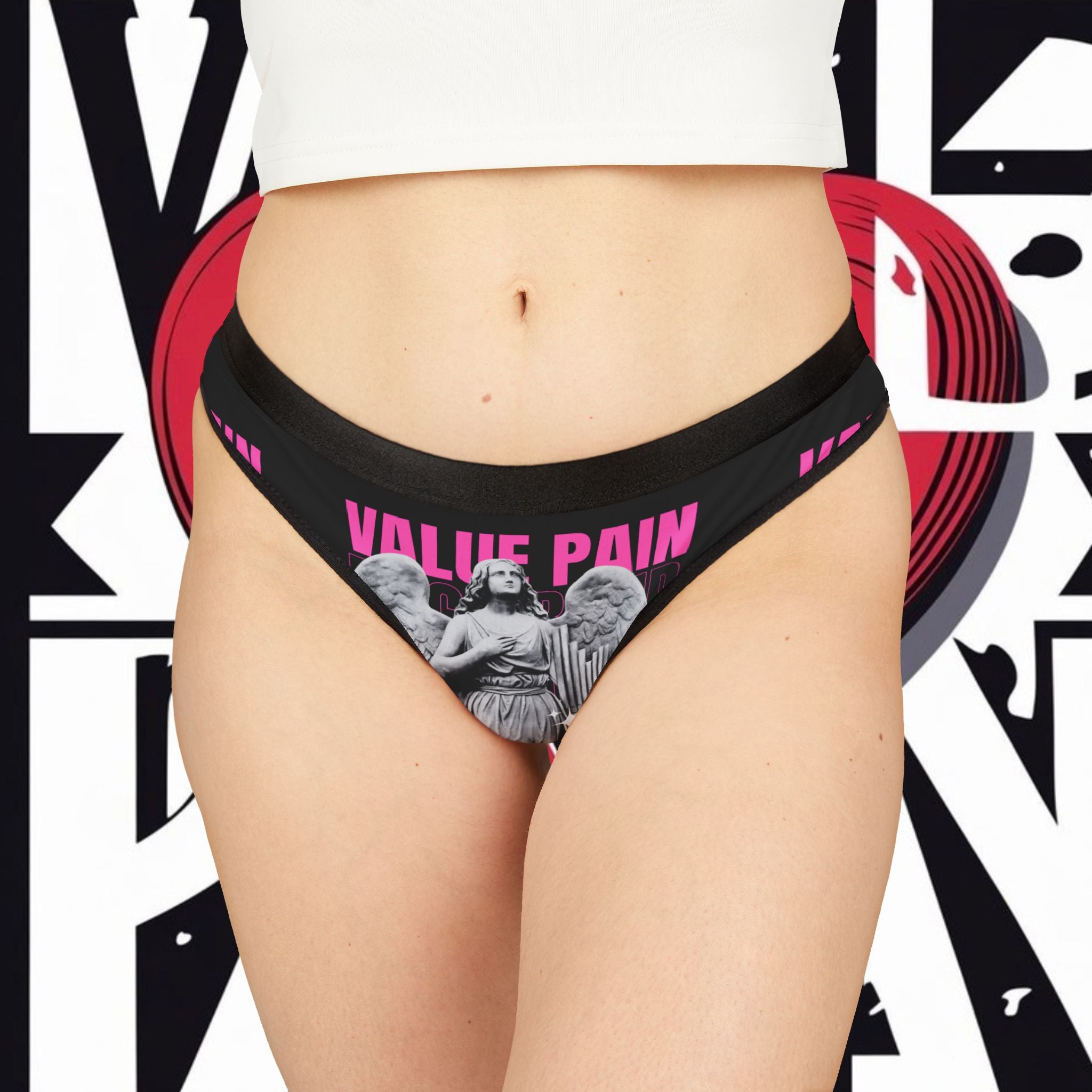 Women's Thong - Purple Kiss Print Lingerie